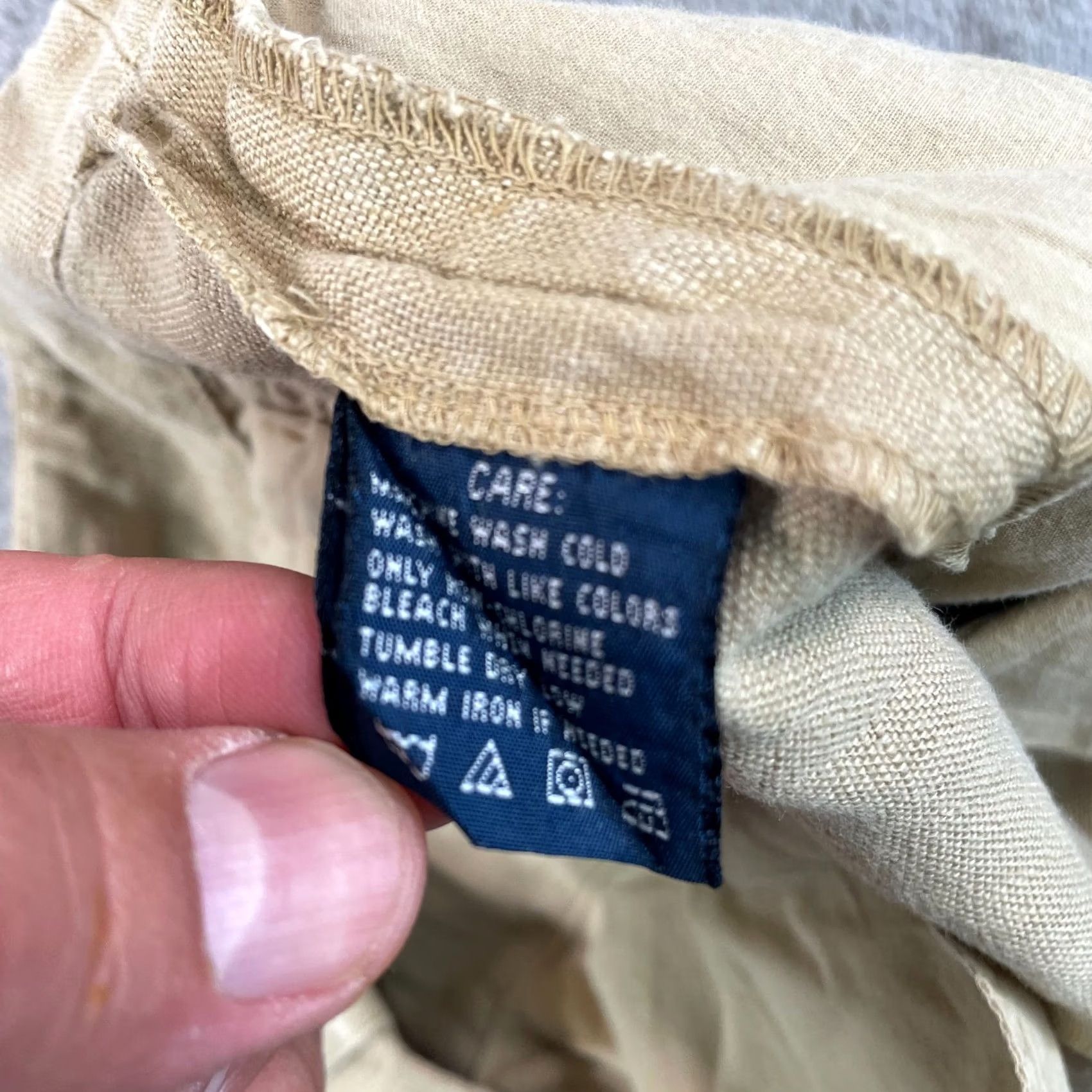 Ralph Lauren VINTAGE Ralph Lauren Collection Wide Leg Trouser Pants Women 8 Beige 100% Linen Dress Pants Wide-Leg Pockets 28in Inseam Spring Summer Fall Womens Size 30" / US 8 / IT 44 - 8 Thumbnail