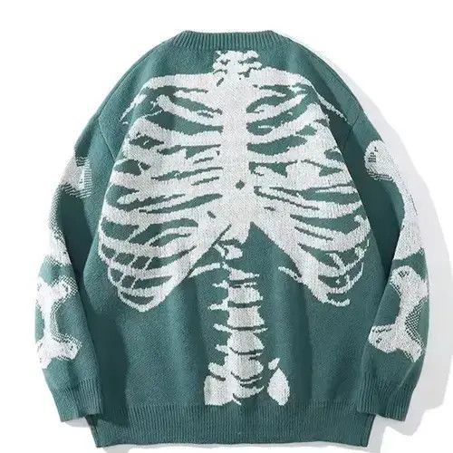 Aran Isles Knitwear Honoka x Kazue Skeleton Bone Printed Knitted Sweaters Size US L / EU 52-54 / 3 - 5 Thumbnail