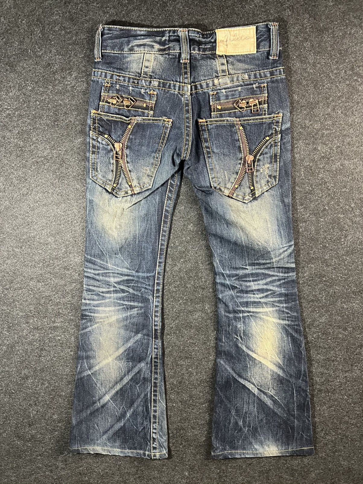 If Six Was Nine Lolita Concert Club Washed Lightning Distress Flare Size US 28 / EU 44 - 2 Thumbnail