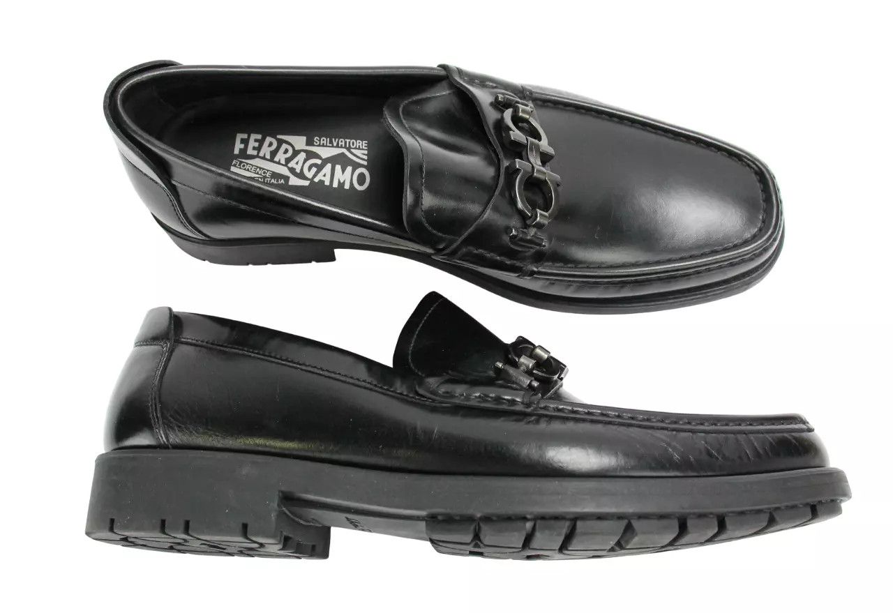 Salvatore Ferragamo SALVATORE FERRAGAMO Men's EU 41 Smooth Leather Derby Loafers Size US 8 / EU 41 - 2 Thumbnail
