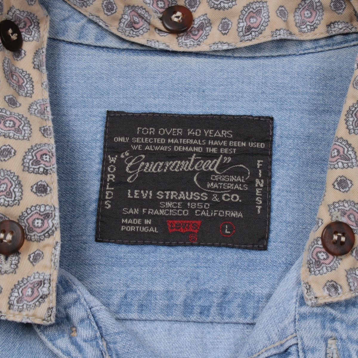 Levi's × Vintage LEVIS Vintage 3 in 1 Collar Guaranteed Jeans Denim Shirt Size US L / EU 52-54 / 3 - 10 Thumbnail