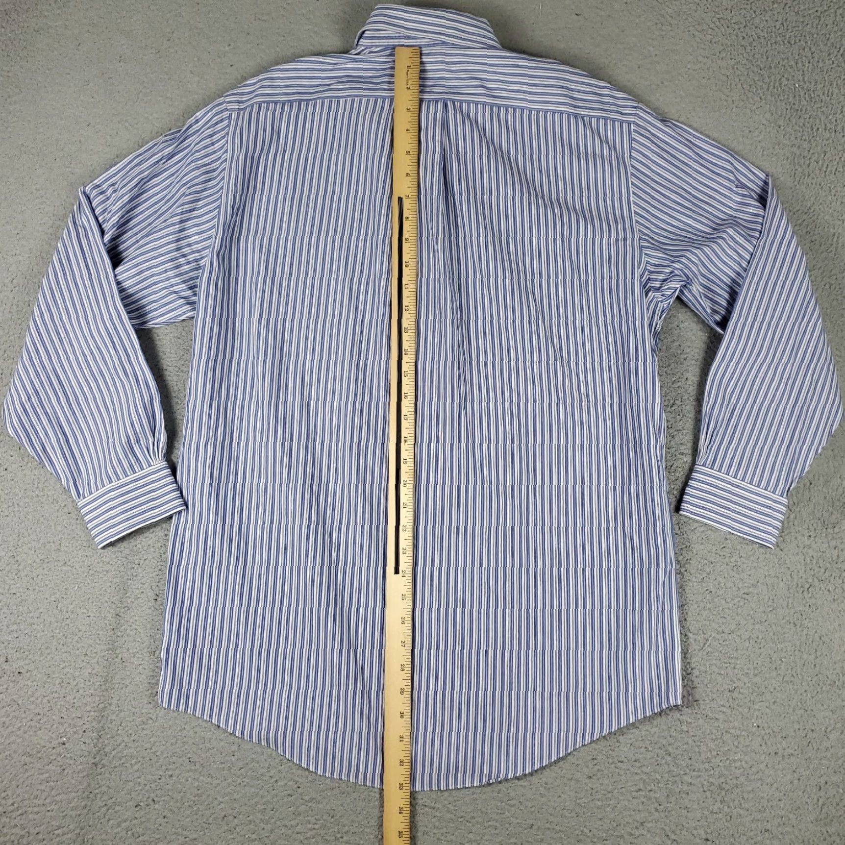 Brooks Brothers Brooks Brothers Dress Shirt Mens 16 Blue Madison Striped Button-Down Long Sleeve Regular Cotton Non-Iron, Classic American 90s? Size 42R - 3 Thumbnail