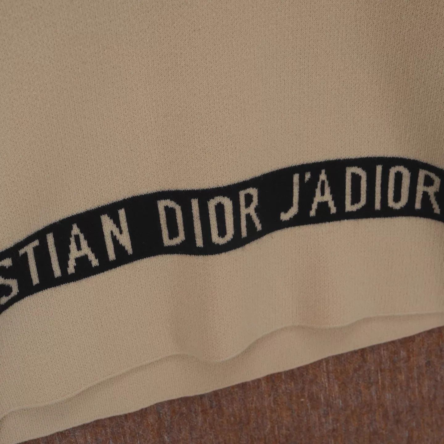 Dior Christian Dior Beige Logo-Stripe Cashmere Pullover Size S / US 4 / IT 40 - 3 Thumbnail