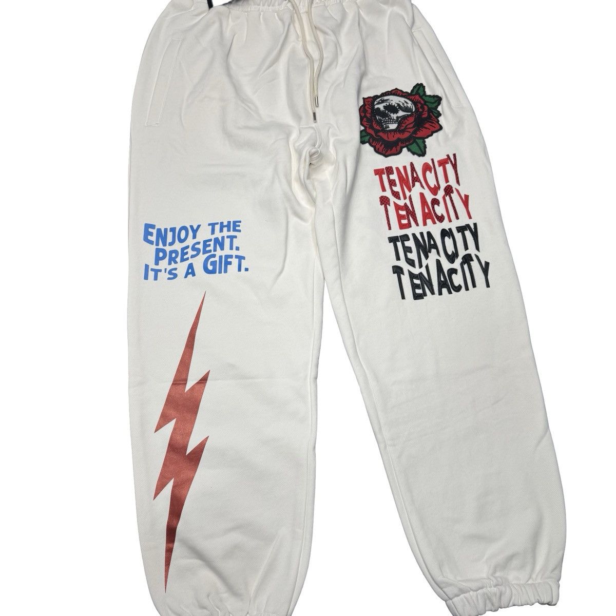 Other TENACITY White Graphic Sweatpants 2XLLeather Embroidery Rare Size US 38 / EU 54 - 1 Thumbnail