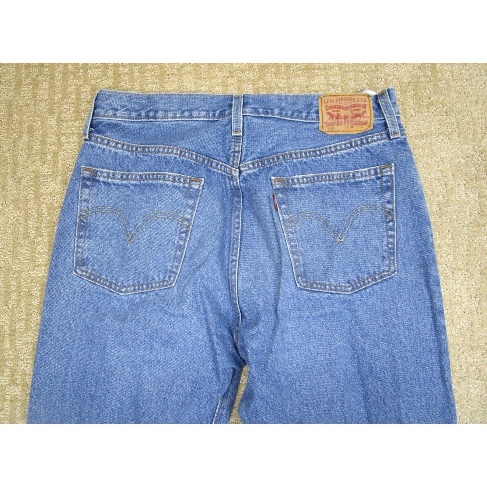 Levi's Levi's 501 Jeans Women 31x30 Light Blue Button Fly Distressed Pockets Logo 501 Model Jeans Mens Womens Boys Girls Size 24" / US 00 / IT 34 - 4 Thumbnail