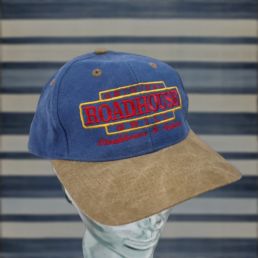 Vintage VINTAGE Road House Bar and Grill Snapback Hat Blue OS Trucker Hat Men Size ONE SIZE - 1 Thumbnail