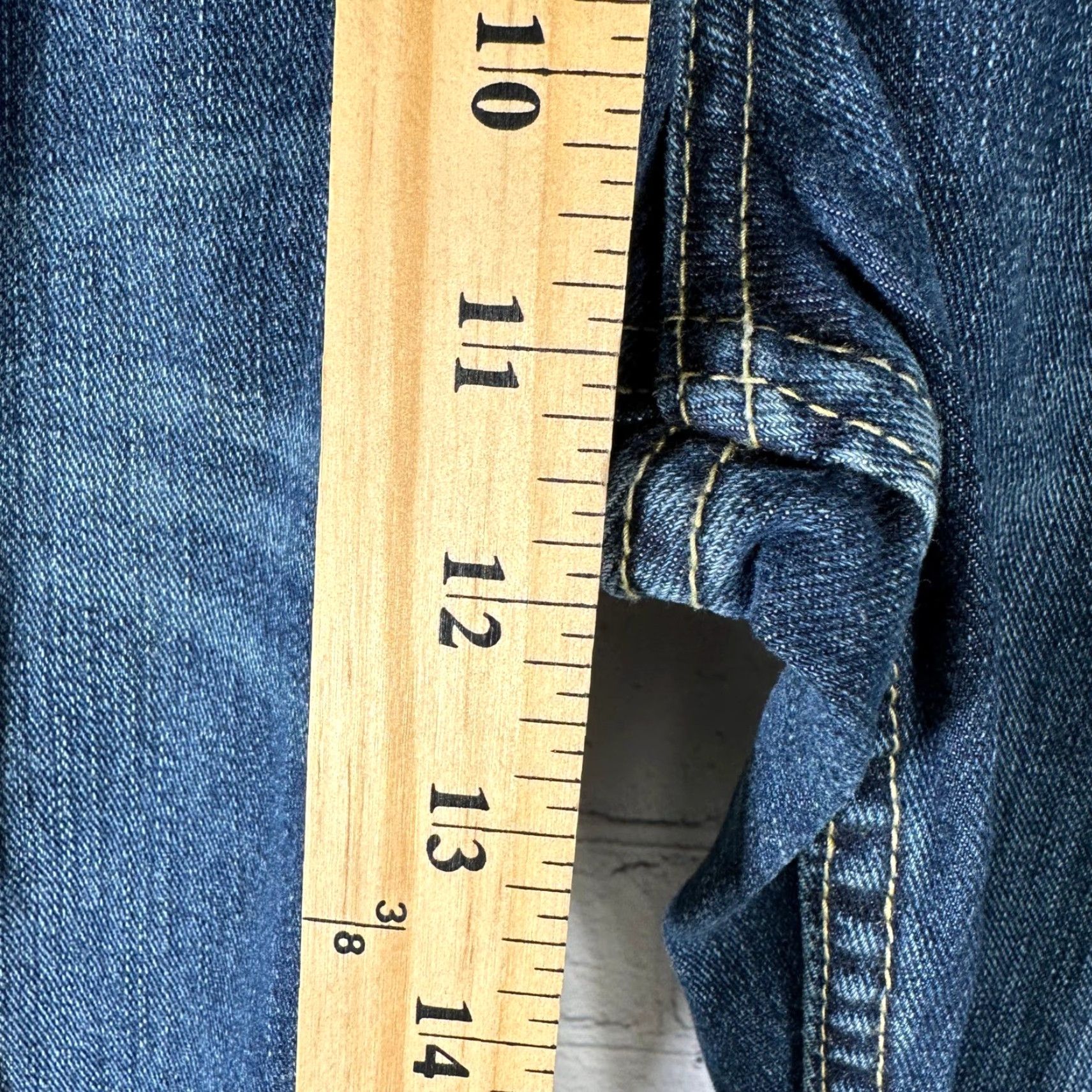 Denime Bulwark FR Mens Jeans 36 37 Dark Wash CAT2 2112 Denim Pants Straight 5-Pocket Denim Blue Size US 37 - 4 Thumbnail