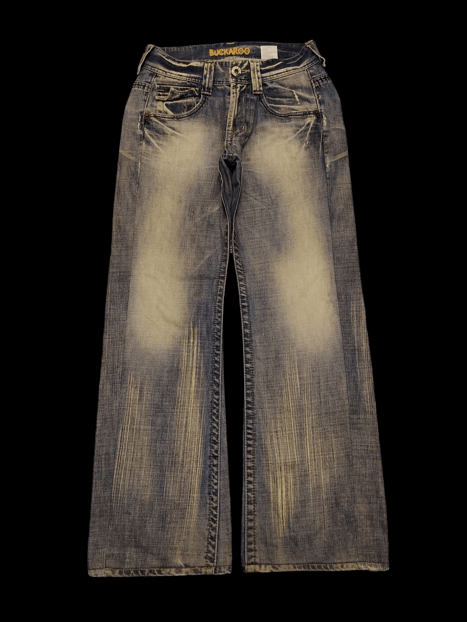 Hysteric Glamour 💥Thrashed💥 90s Buckaroo Flared Jeans Distressed Bootcut Size US 28 / EU 44 - 2 Thumbnail
