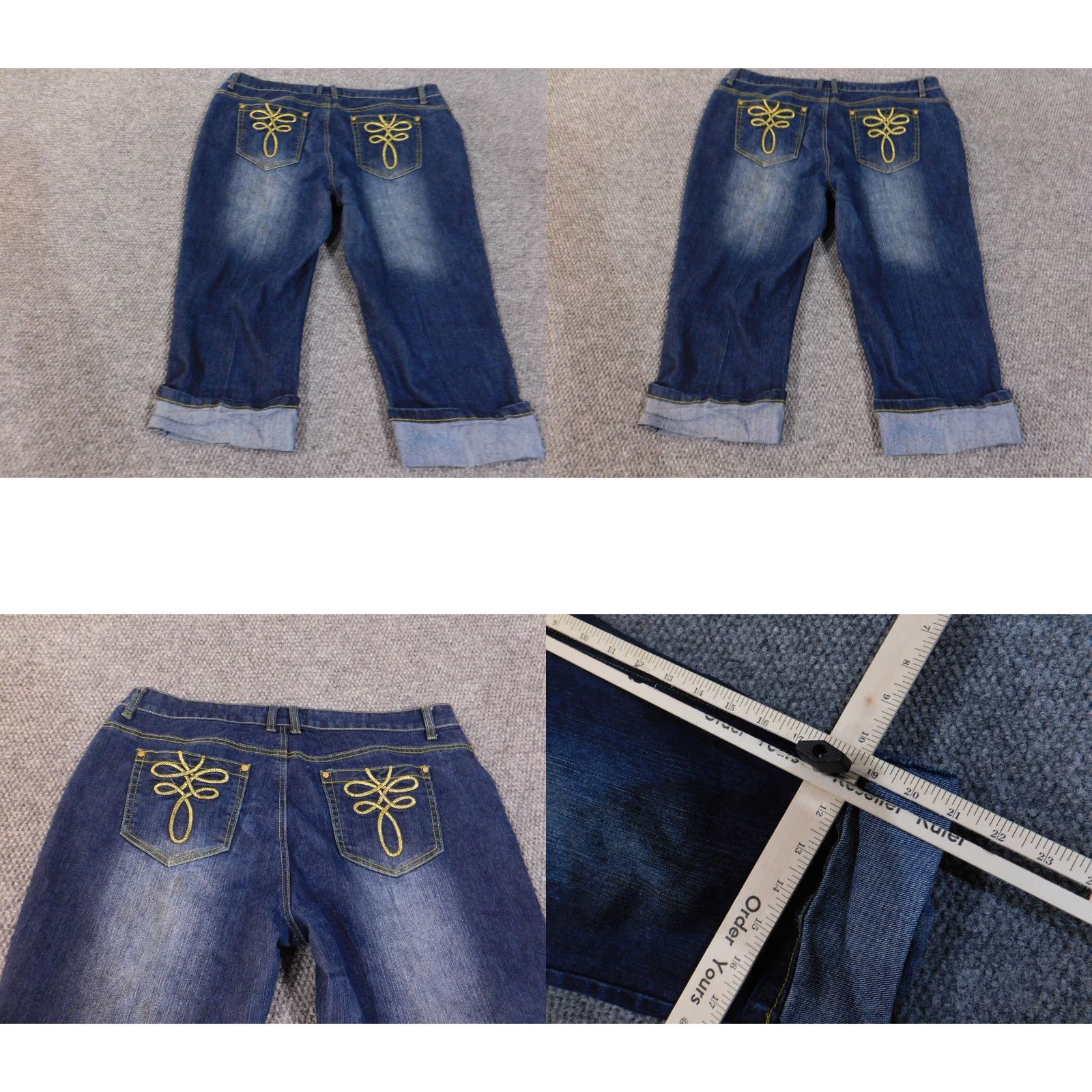 Southpole southpole Jeans Womens 18 Capri High Rise Denim Cuffed Hip Hop Vintage Style Blue Size 40" / US 18 - 8 Thumbnail