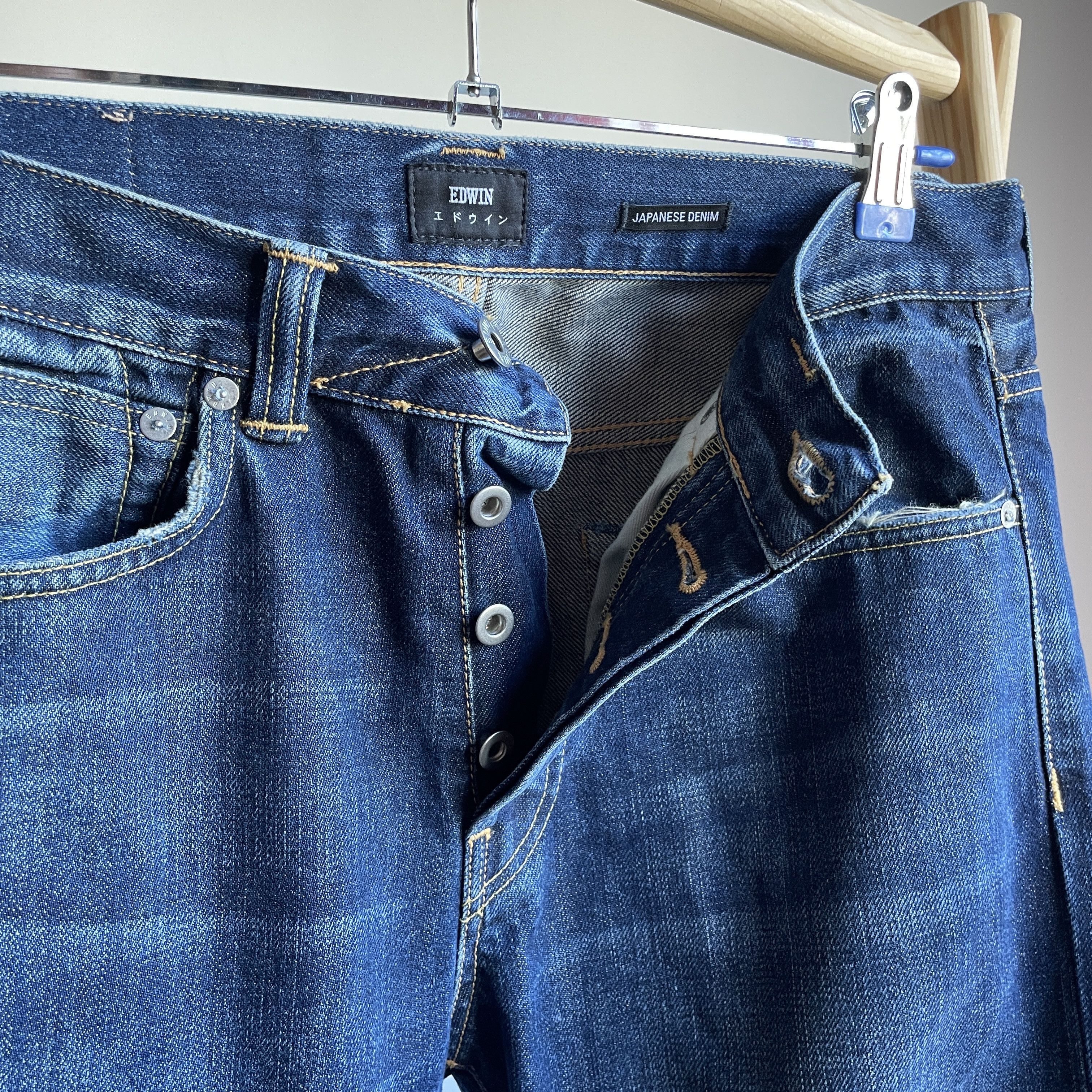 Edwin Edwin ED-80 Slim Tapered Rainbow Selvedge Denim Size 31x34 Size US 31 - 5 Thumbnail