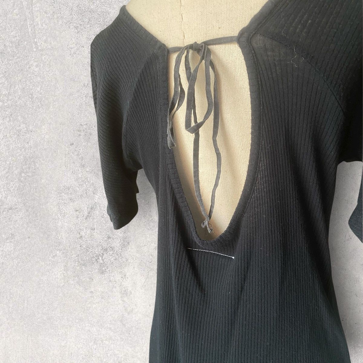 Maison Margiela MM6 SS07 Ribbed Tie-Back Pull Over Blouse Size S / US 4 / IT 40 - 1 Thumbnail