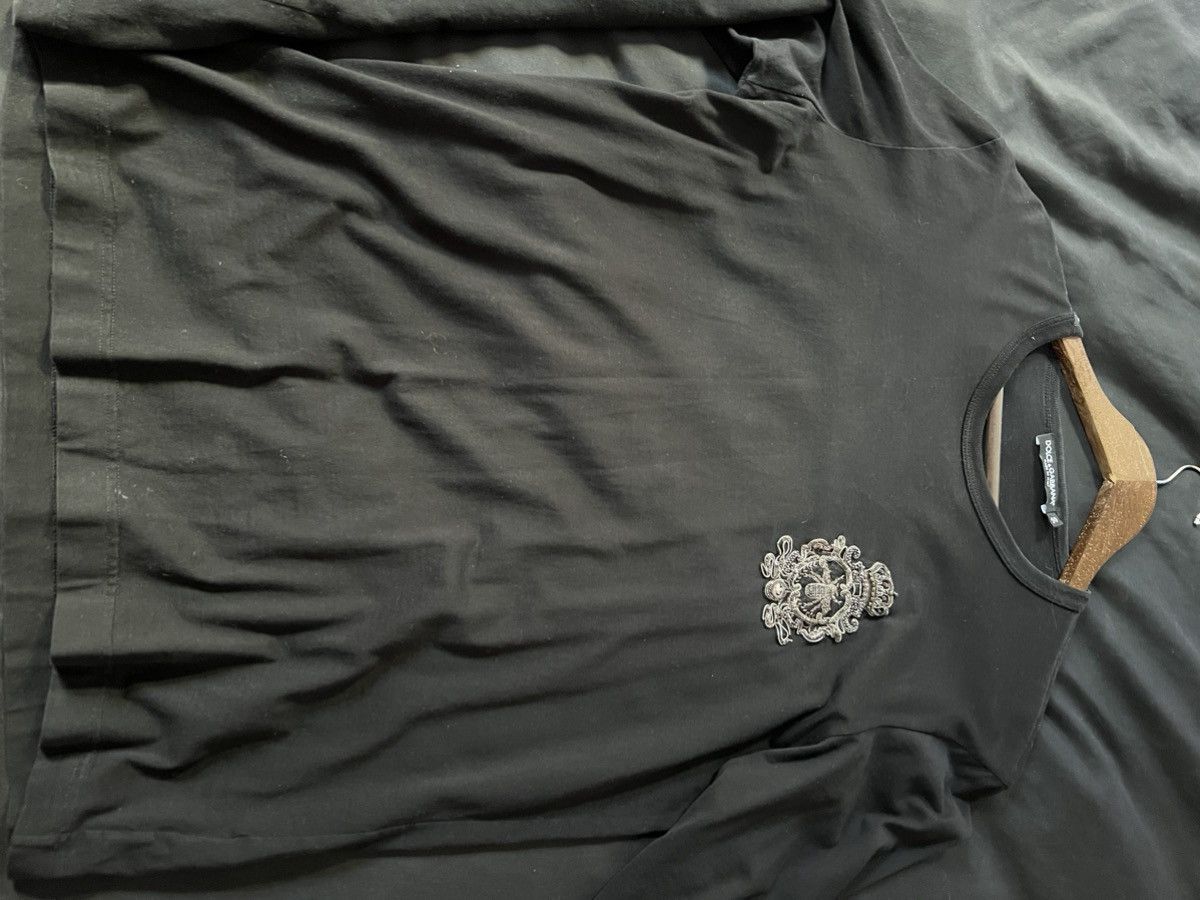 image of Dolce Gabbana Black Long Sleeve Dolce W Big Metal Embroider, Men's (Size Medium)