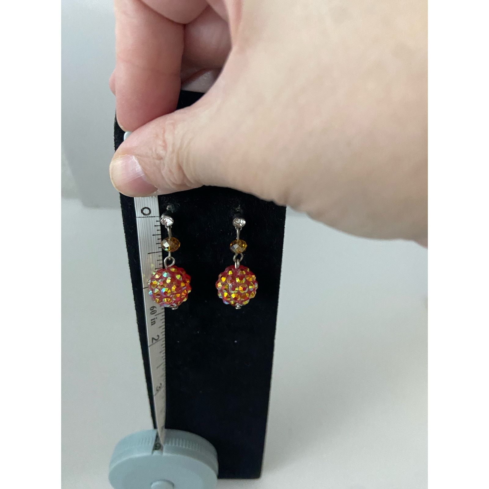 Other Bright pink rhinestone ball earrings Size ONE SIZE - 3 Thumbnail