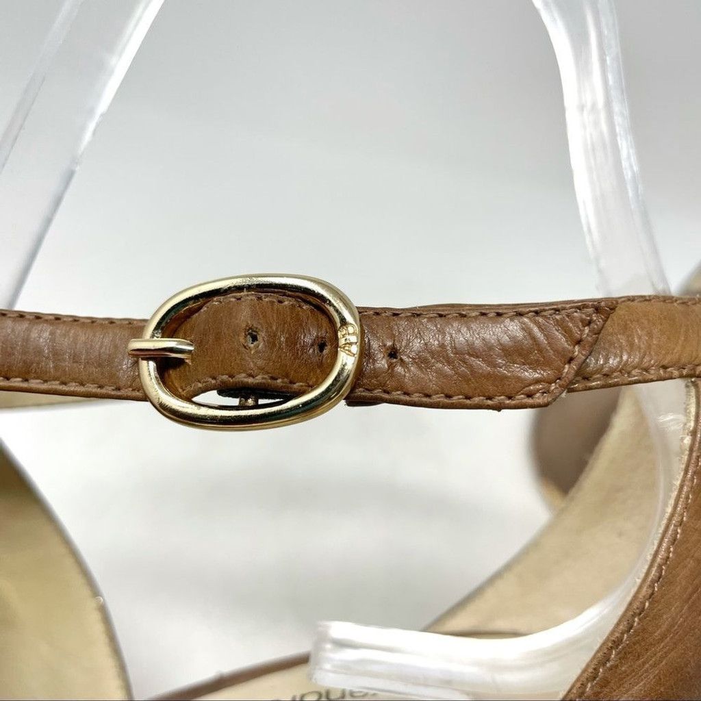 Alexandre Birman Alexandre Birman Brown Leather Raffia Wedge Sandals EU 38.5 Size US 8.5 / IT 38.5 - 6 Thumbnail