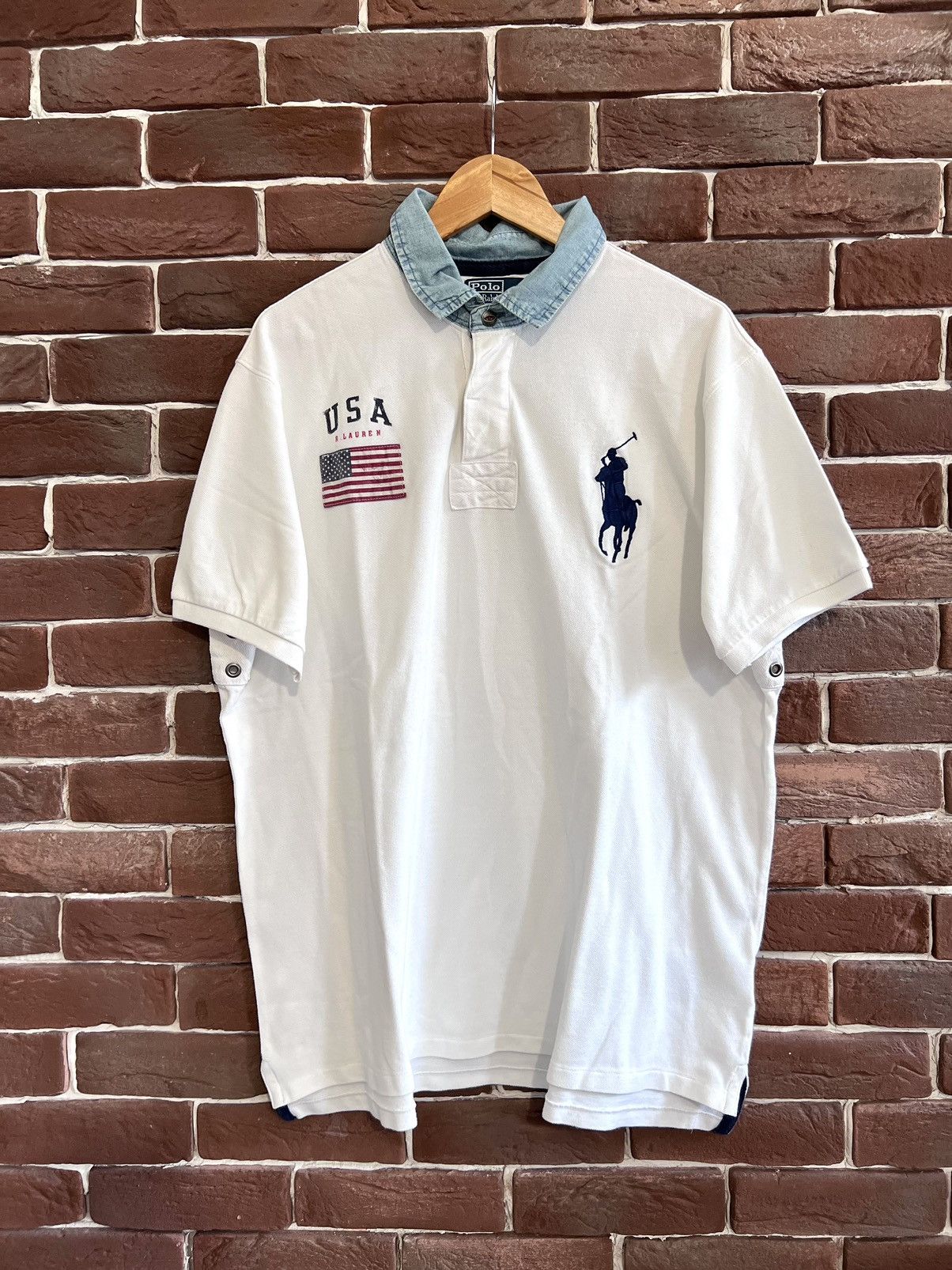 Vintage Polo Ralph Lauren United States USA Polo Shirt Casual Rare Size US XXL / EU 58 / 5 - 1 Thumbnail