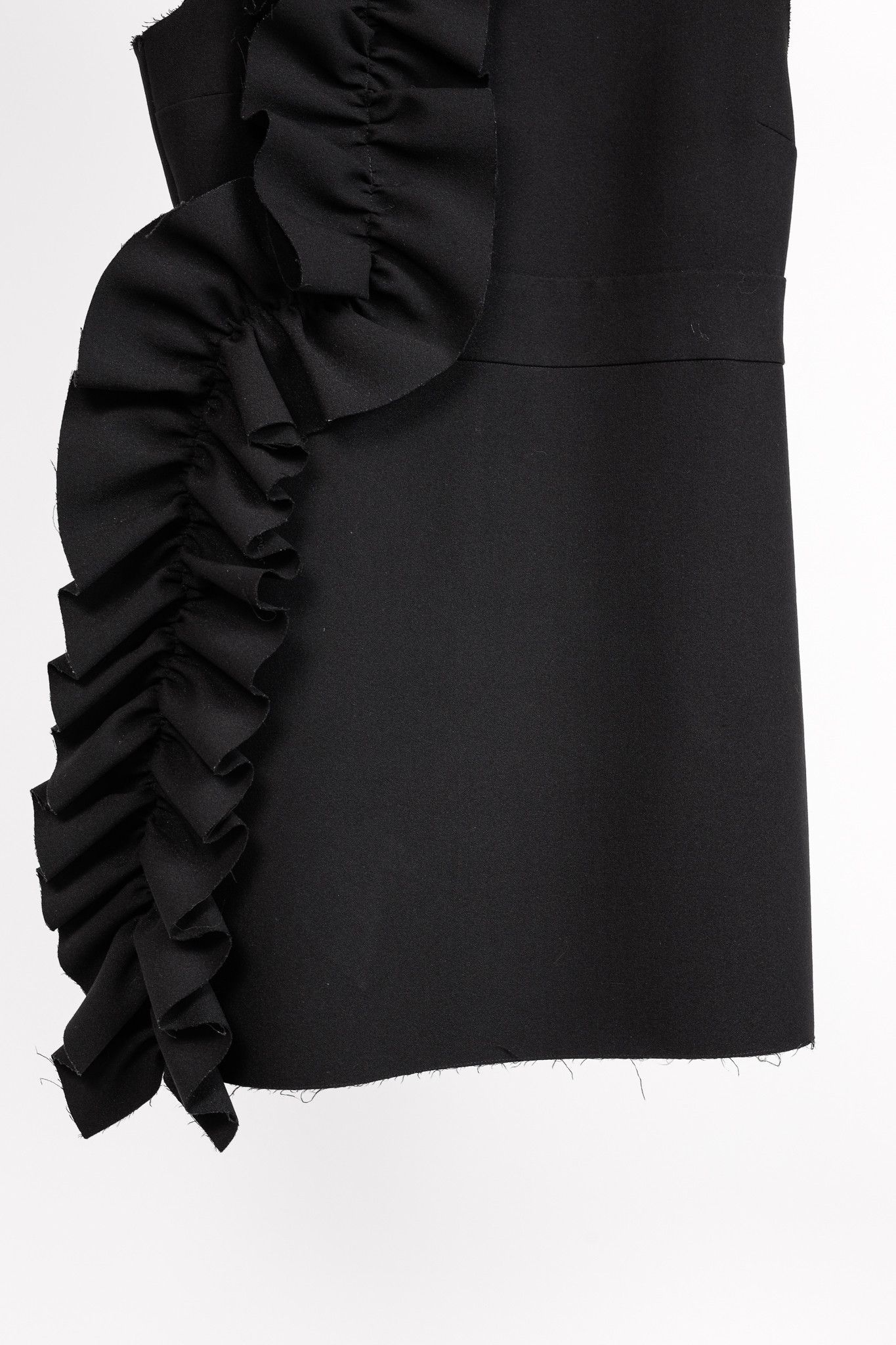 MSGM MSGM Black Crepe Ruffle Sleeveless Mini Dress Size XL / US 12-14 / IT 48-50 - 6 Thumbnail