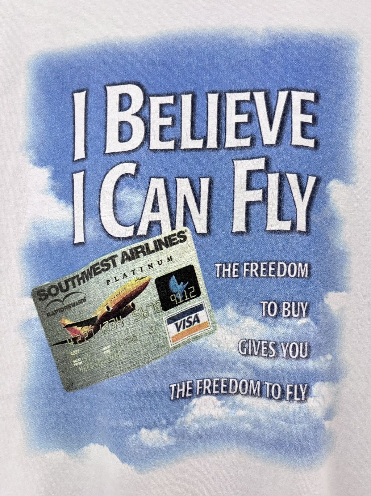 Vintage 90’s Southwest Airlines I Believe I can Fly Vintage Tee Size US XXL / EU 58 / 5 - 4 Thumbnail