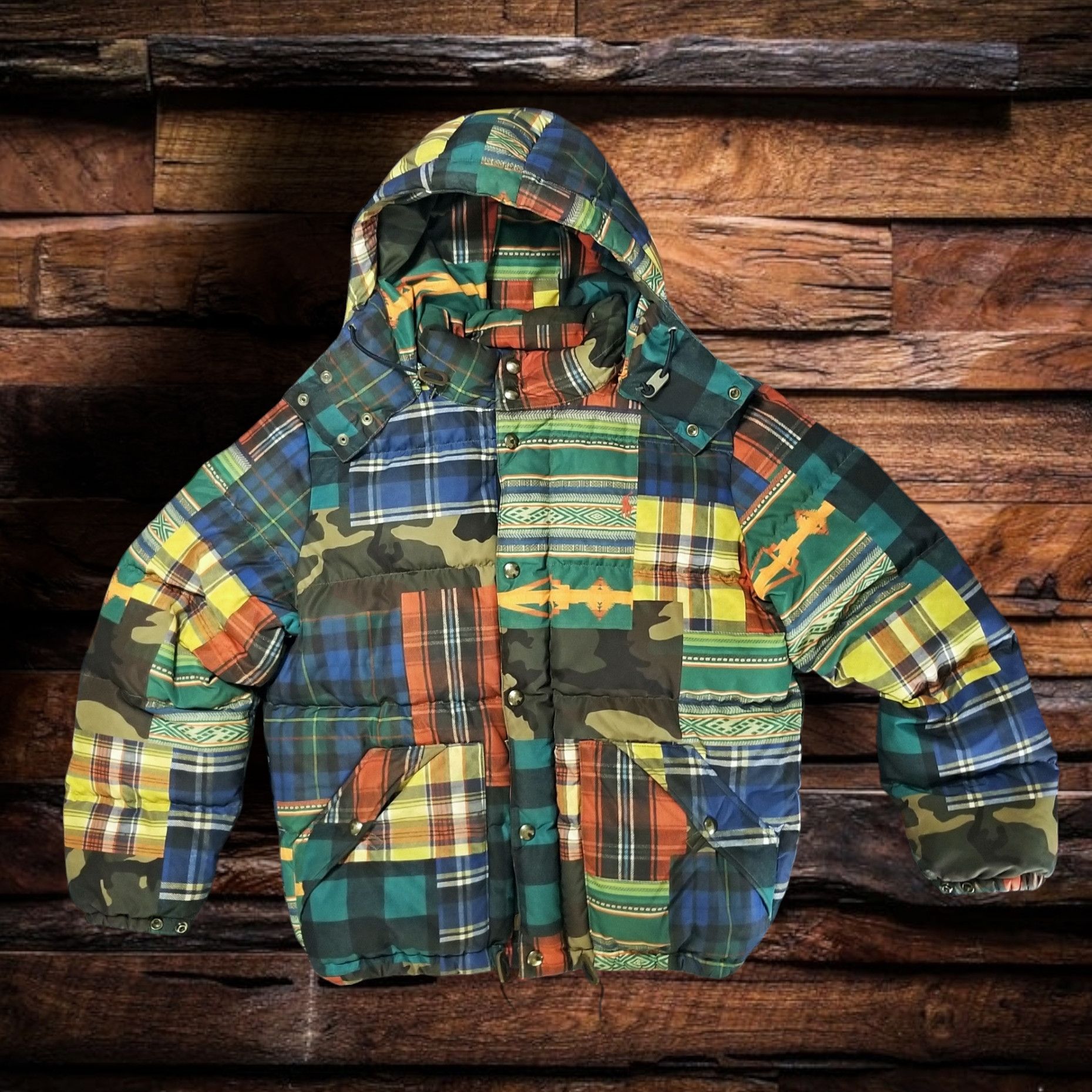 Patchwork ski 92 down jacket store