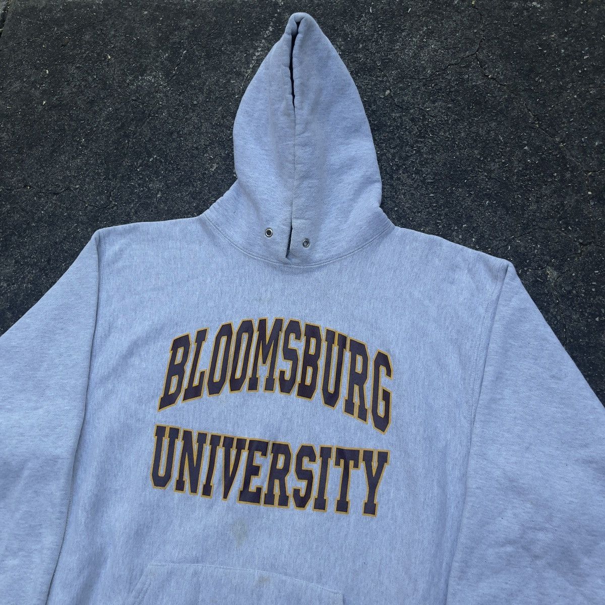 Vintage Vtg 80s BLOOMSBURG UNIVERSITY Reverse Weave Hoodie Size US XL / EU 56 / 4 - 2 Thumbnail