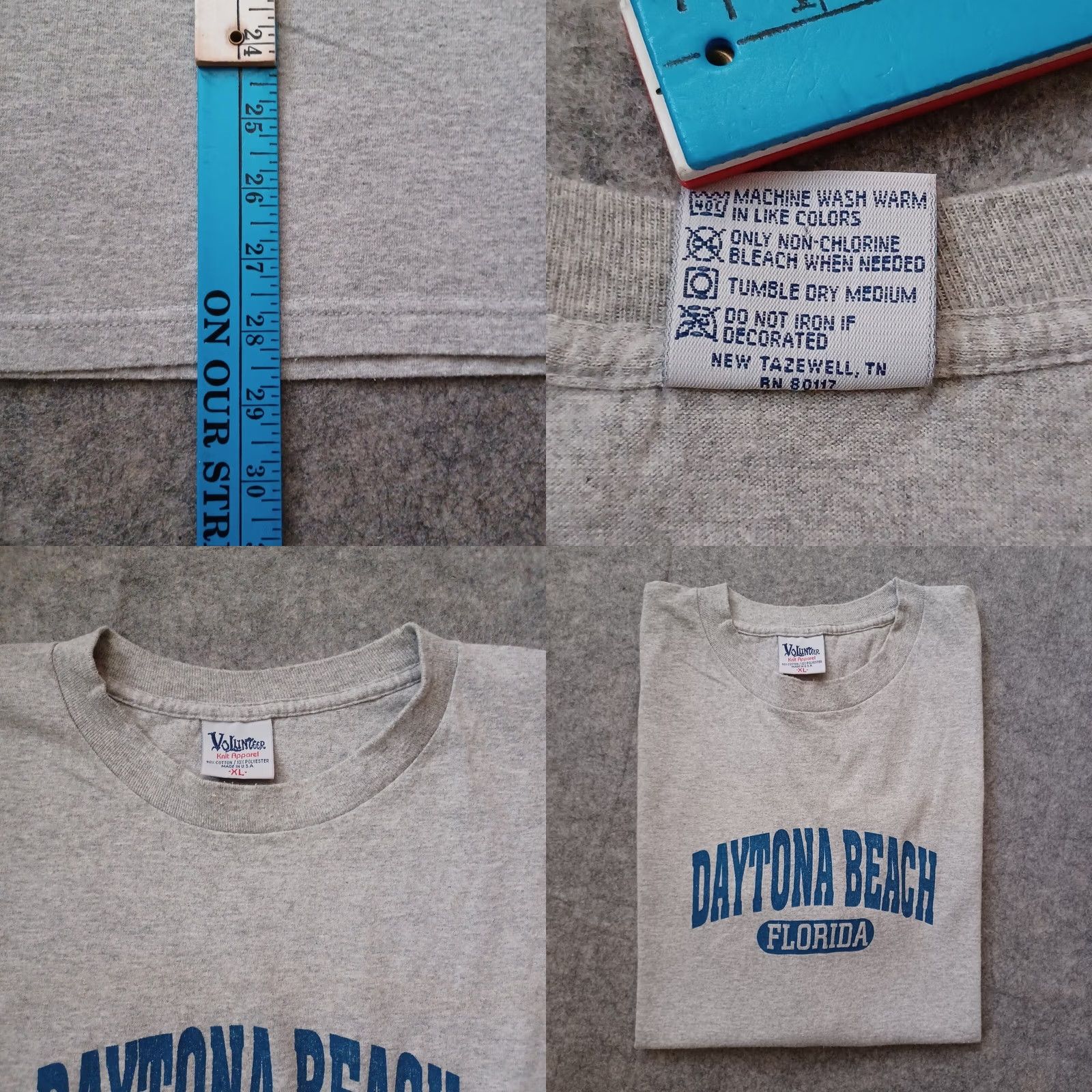 Vintage VINTAGE Vollinteer Daytona Beach Florida T Shirt Mens XL Gray Short Sleeve USA Retro American Beach Y2K Logo Size US XL / EU 56 / 4 - 8 Thumbnail