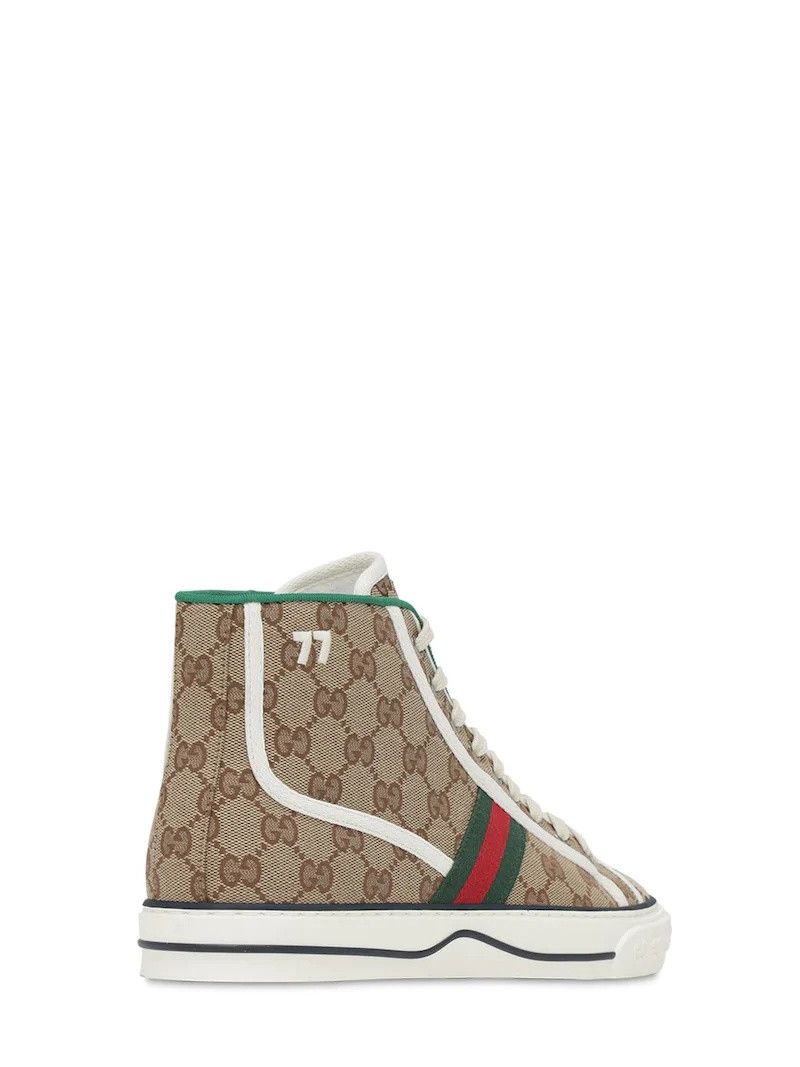 Gucci o1mt1gz0325 Tennis 1977 High-Top Sneakers in Beige Size US 12.5 / EU 45-46 - 3 Thumbnail