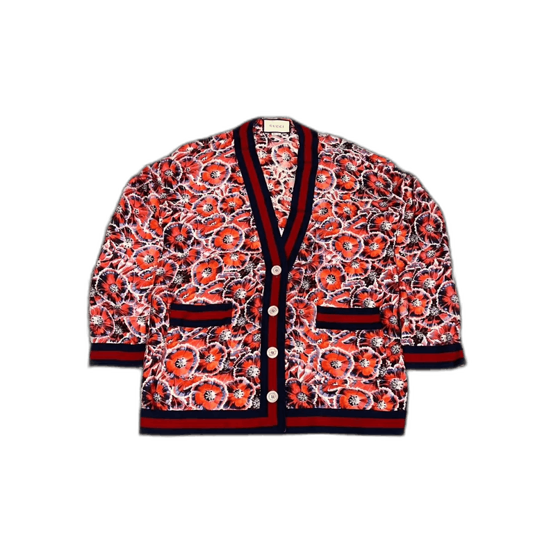 Gucci Gucci Floral Silk Cardigan Size 38 Size US M / EU 48-50 / 2 - 1 Thumbnail