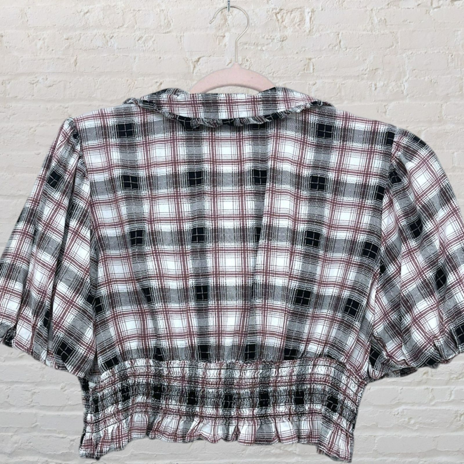 Other Y2K Plaid Smocked Crop Top M/L Size M / US 6-8 / IT 42-44 - 3 Thumbnail