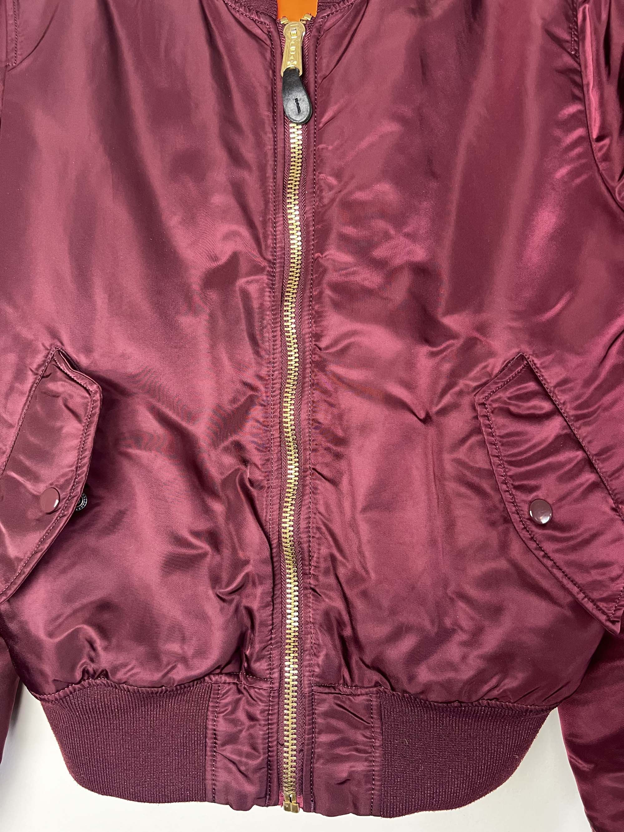 Alpha Industries Vintage 1990's Alpha Indusries Maroon Bomber Jacket USA Size US L / EU 52-54 / 3 - 5 Thumbnail
