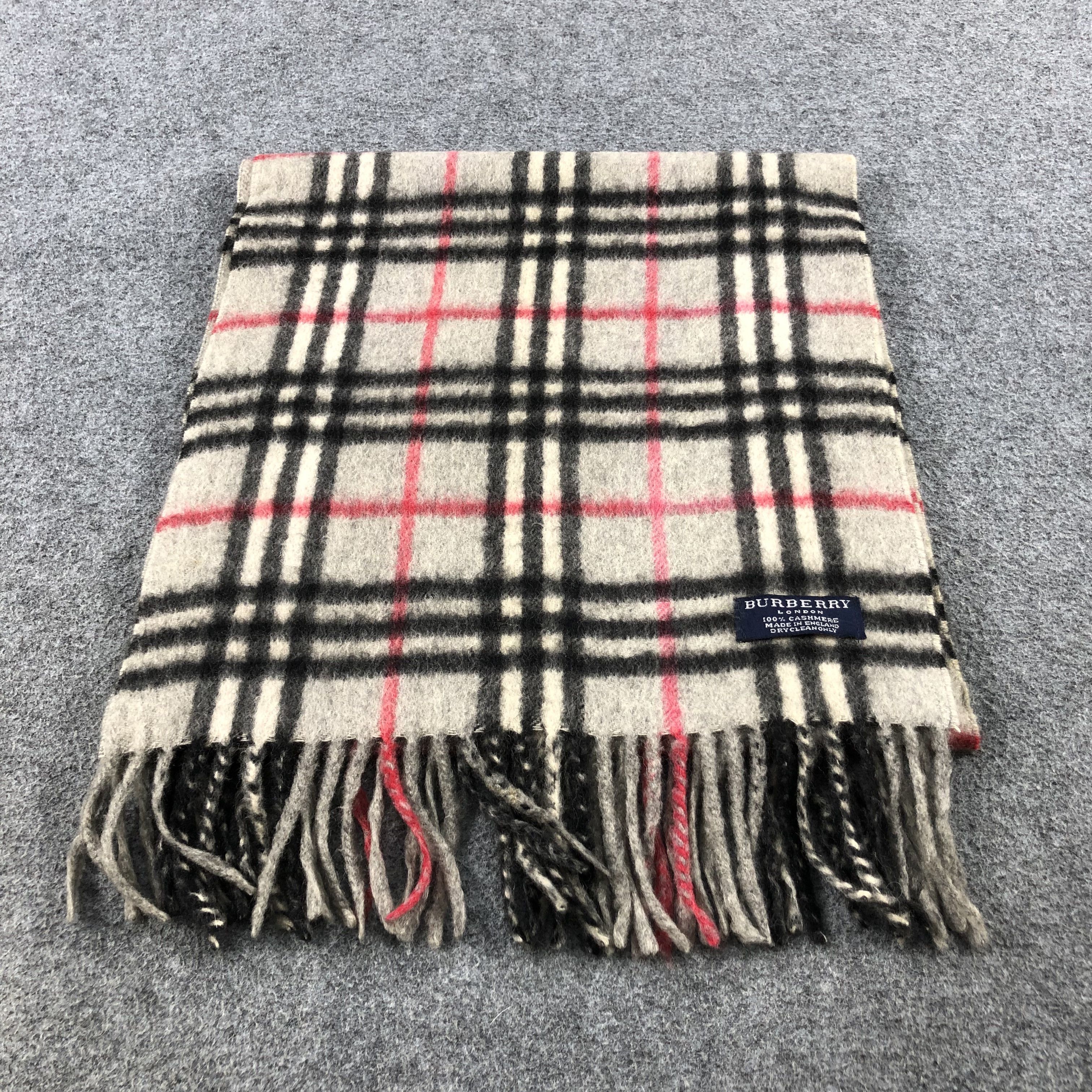 Burberry Burberry Nova Check Grey Cashmere Scarf Muffler V738 Size ONE SIZE - 2 Thumbnail