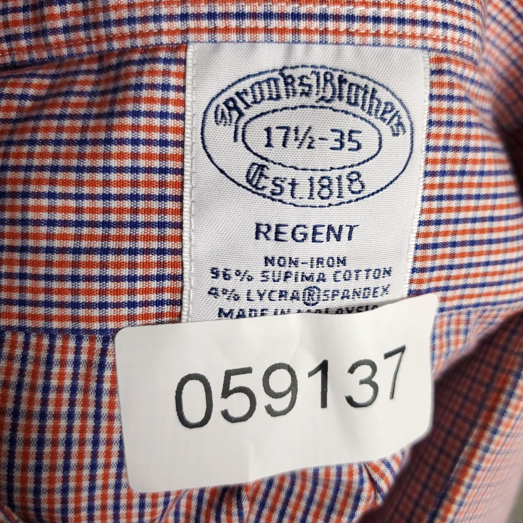 Brooks Brothers Brooks Brothers Shirt Mens 17.5 Red Blue Check Dress Button Up Long Sleeve Size 46R - 7 Thumbnail