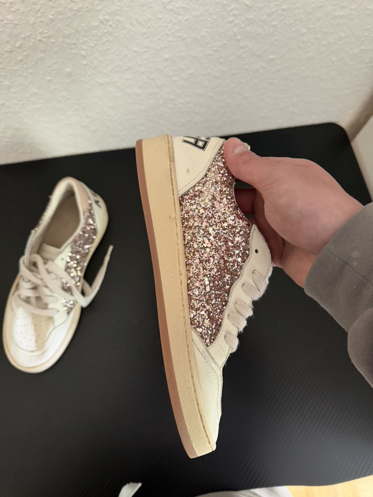 Golden Goose Golden Goose Ball Star Glitter Pink Low Top Sneakers Size US 5 / IT 35 - 7 Thumbnail