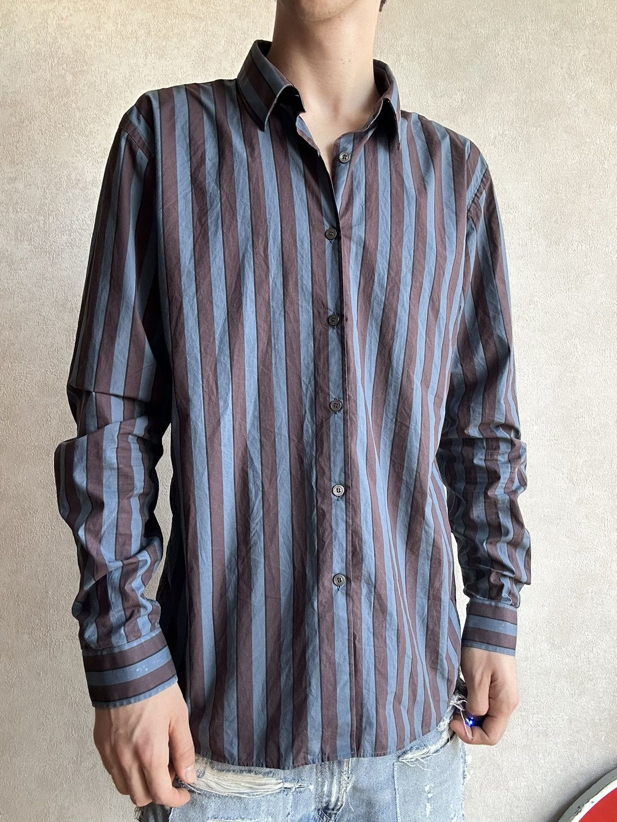 Burberry Burberry Buttop Up Long Sleeve Stripped Shirt Size US M / EU 48-50 / 2 - 1 Thumbnail