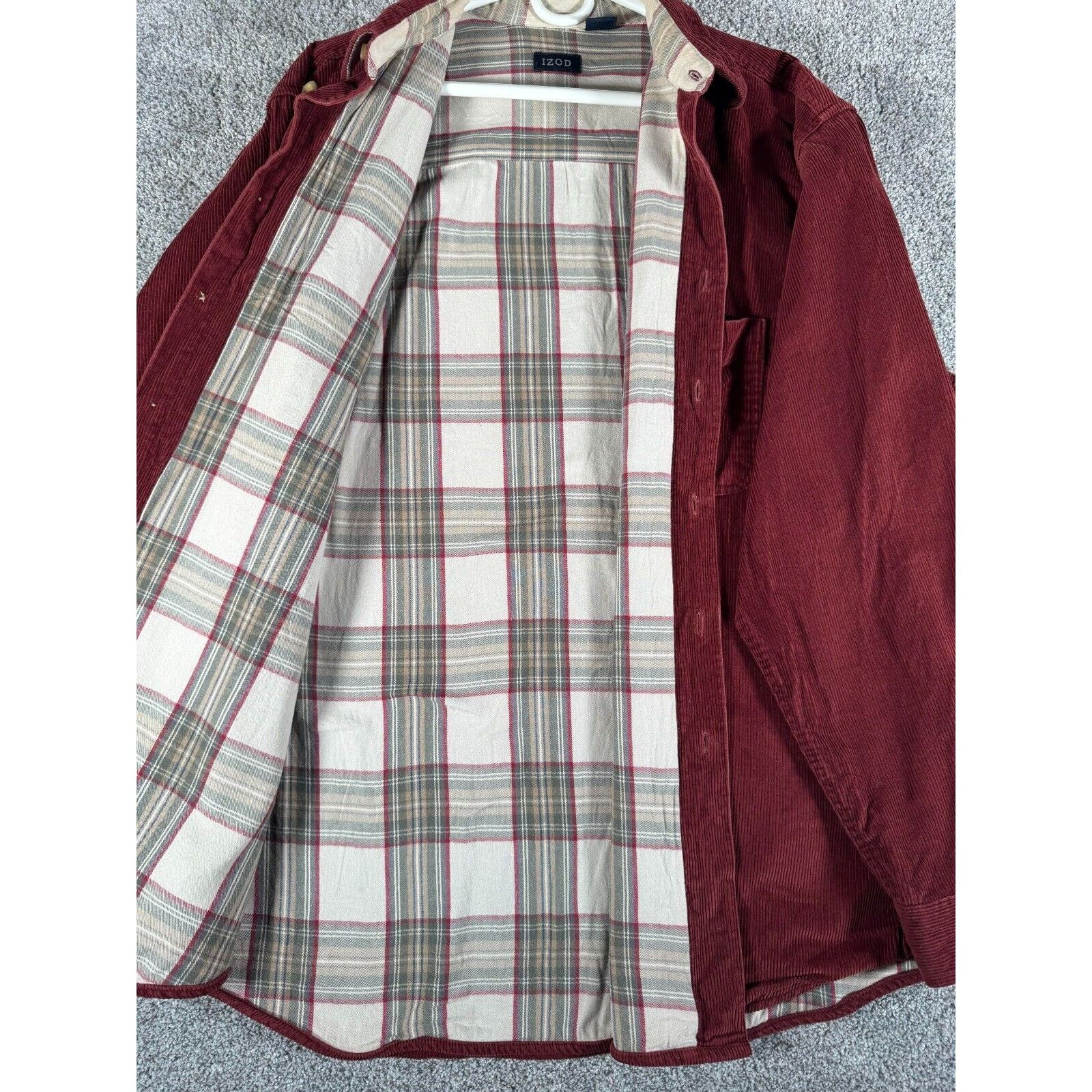 Izod Izod Heavy Corduroy Shirt Mens XL Flannel Lined Vintage 90s Size US XL / EU 56 / 4 - 3 Thumbnail
