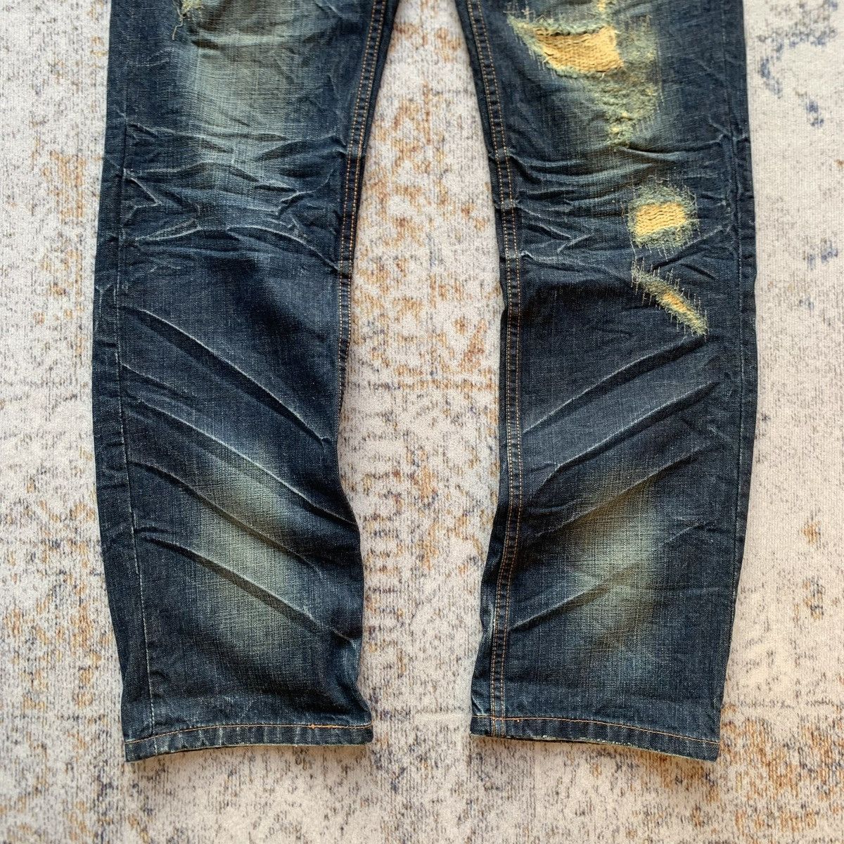 Japanese Brand Rare Japanese Brand Nylaus Mud Wash Distressed Jeans Size US 34 / EU 50 - 5 Thumbnail