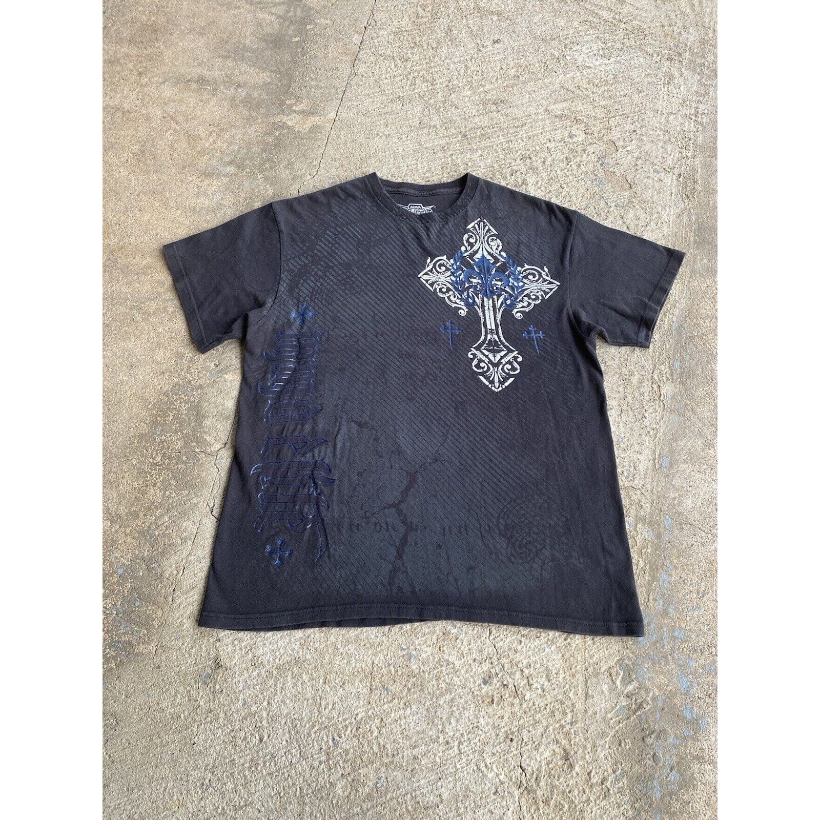 Affliction Vintage MMA Elite Large Skull Cross Gothic Tribal Shirt Size US L / EU 52-54 / 3 - 1 Thumbnail