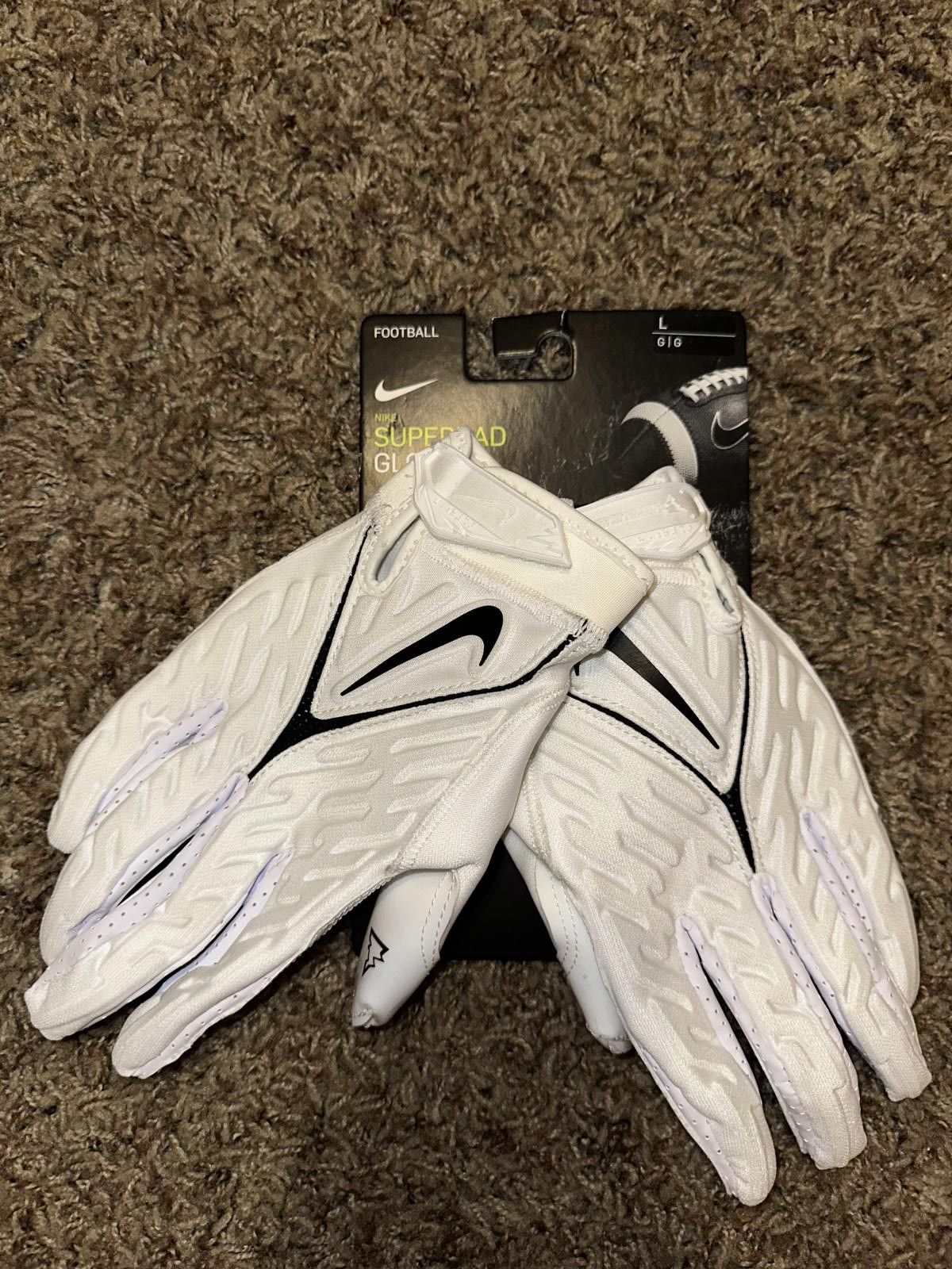 Nike Nike Men’s White Superbad 6.0 Football Gloves Size ONE SIZE - 3 Thumbnail