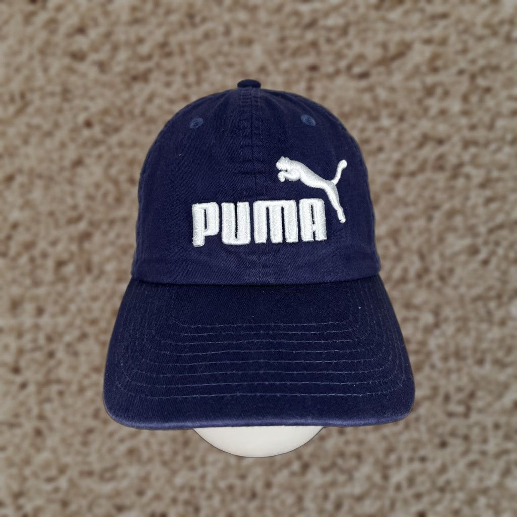 Puma PUMA Hat Cap Strap Back Adult One Size Blue 100% Cotton Outdoors Embroidered Size ONE SIZE - 1 Thumbnail