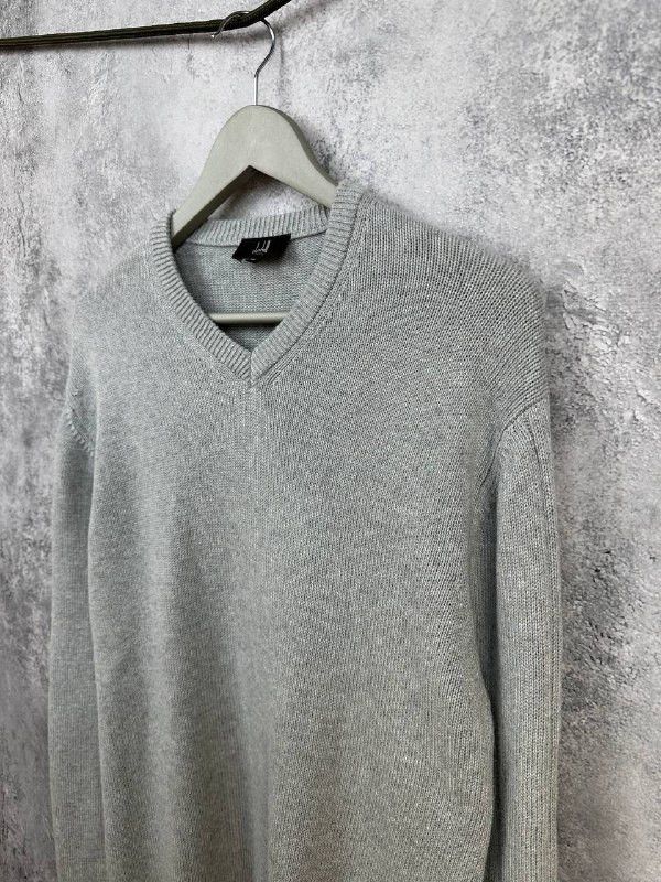 Alfred Dunhill Dunhill London Knit Sweater Cotton Cable Sleeve V-Neck Size US M / EU 48-50 / 2 - 5 Thumbnail