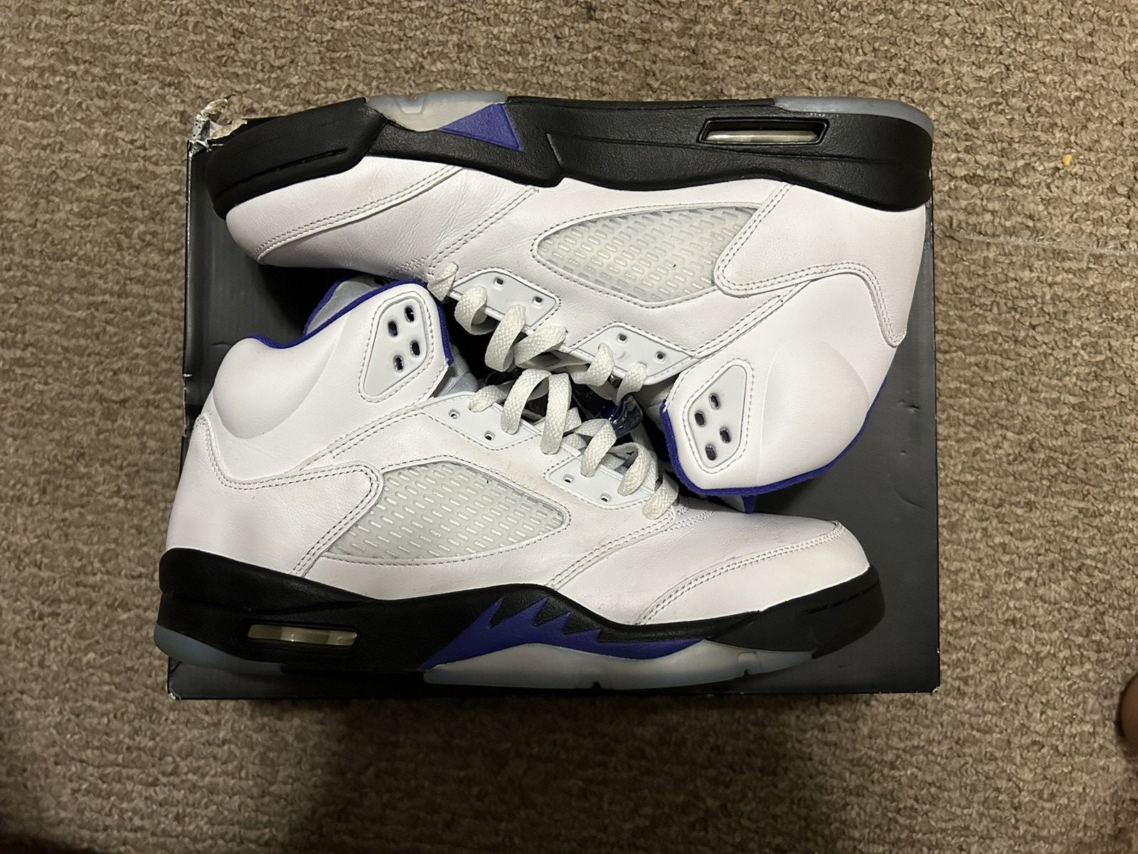 image of Air Jordan 5 “Concord” Shoes in White, Men's (Size 11)