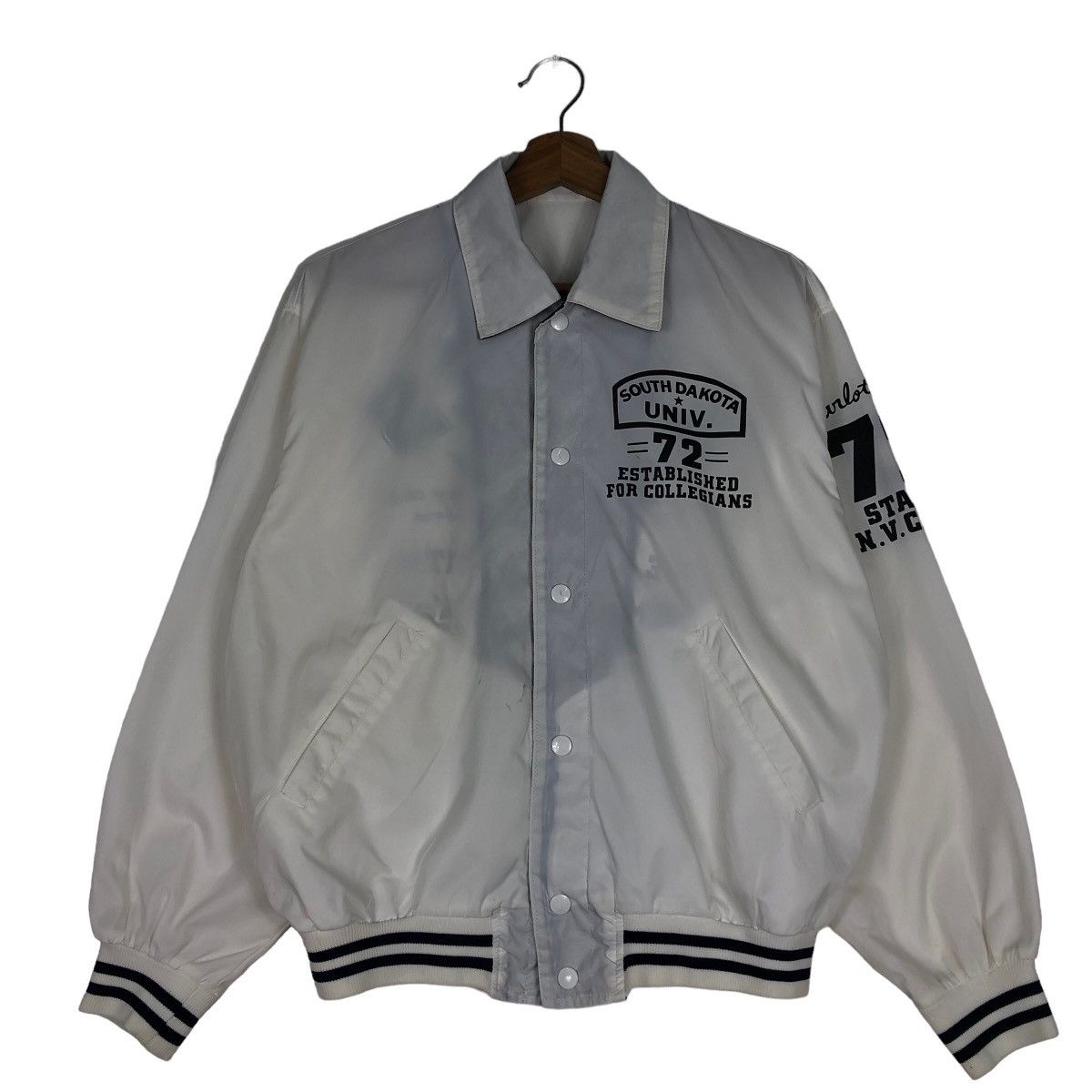 Japanese Brand 🔥Vintage Bomber Jacket Satin Riders South Dakota Univ USA Size US M / EU 48-50 / 2 - 2 Thumbnail