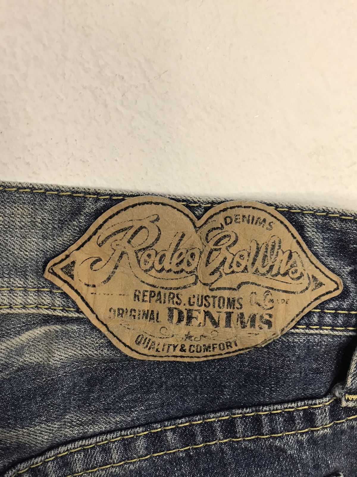 Japanese Brand Rodeo Crown Distressed Indigo Denim Jeans Pants Slim Cut Size US 28 / EU 44 - 6 Thumbnail