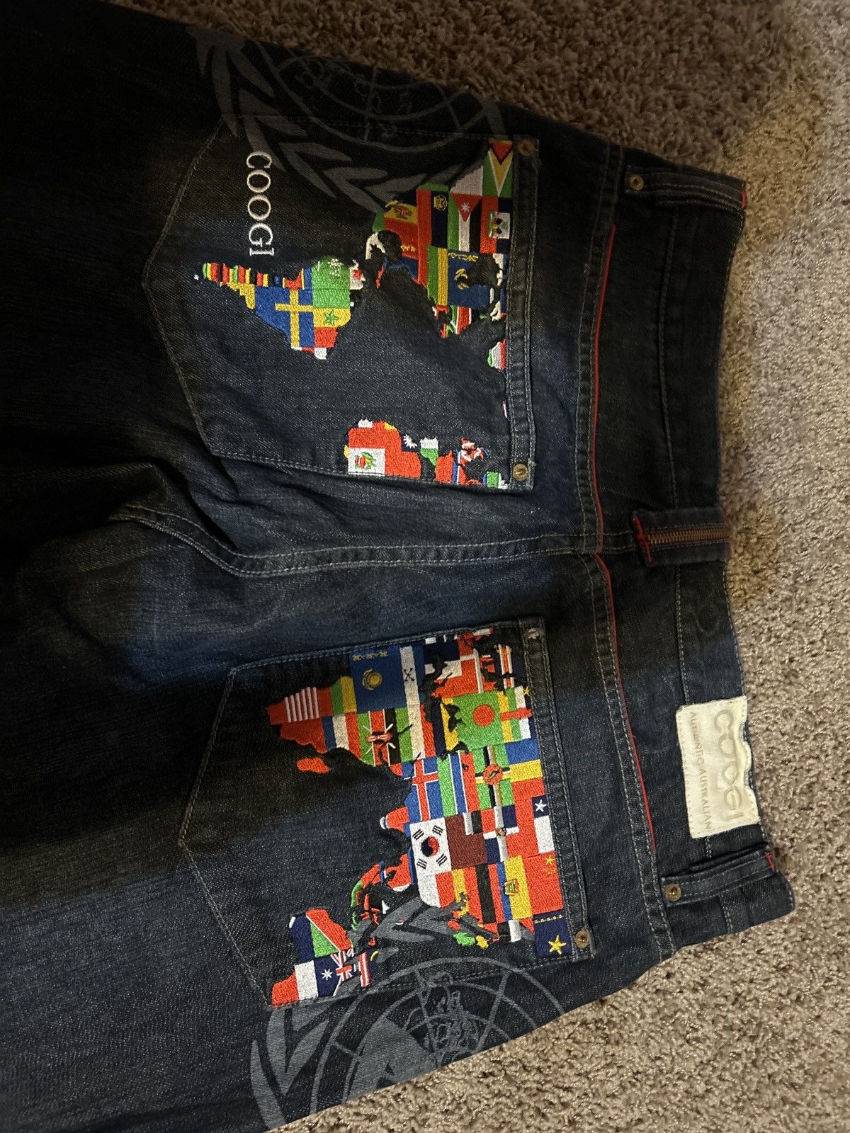 Coogi Mid 2000s Authentic Coogi world map Jeans Size US 36 / EU 52 - 11 Thumbnail