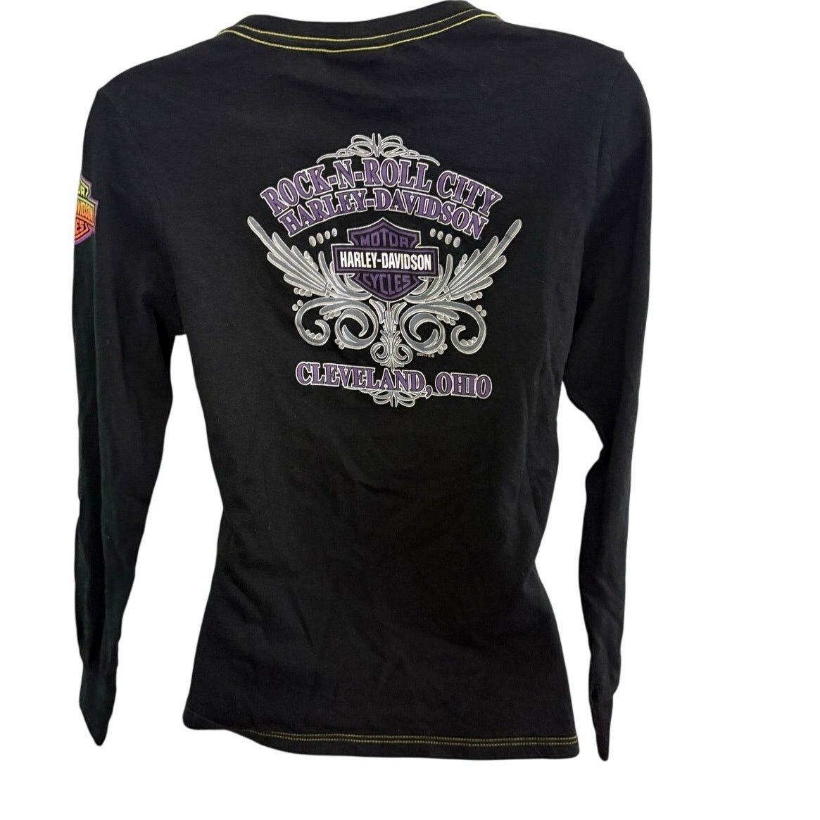 Harley Davidson Harley Davidson Black Ling Sleeve Skeleton T-Shirt Size M / US 6-8 / IT 42-44 - 5 Thumbnail