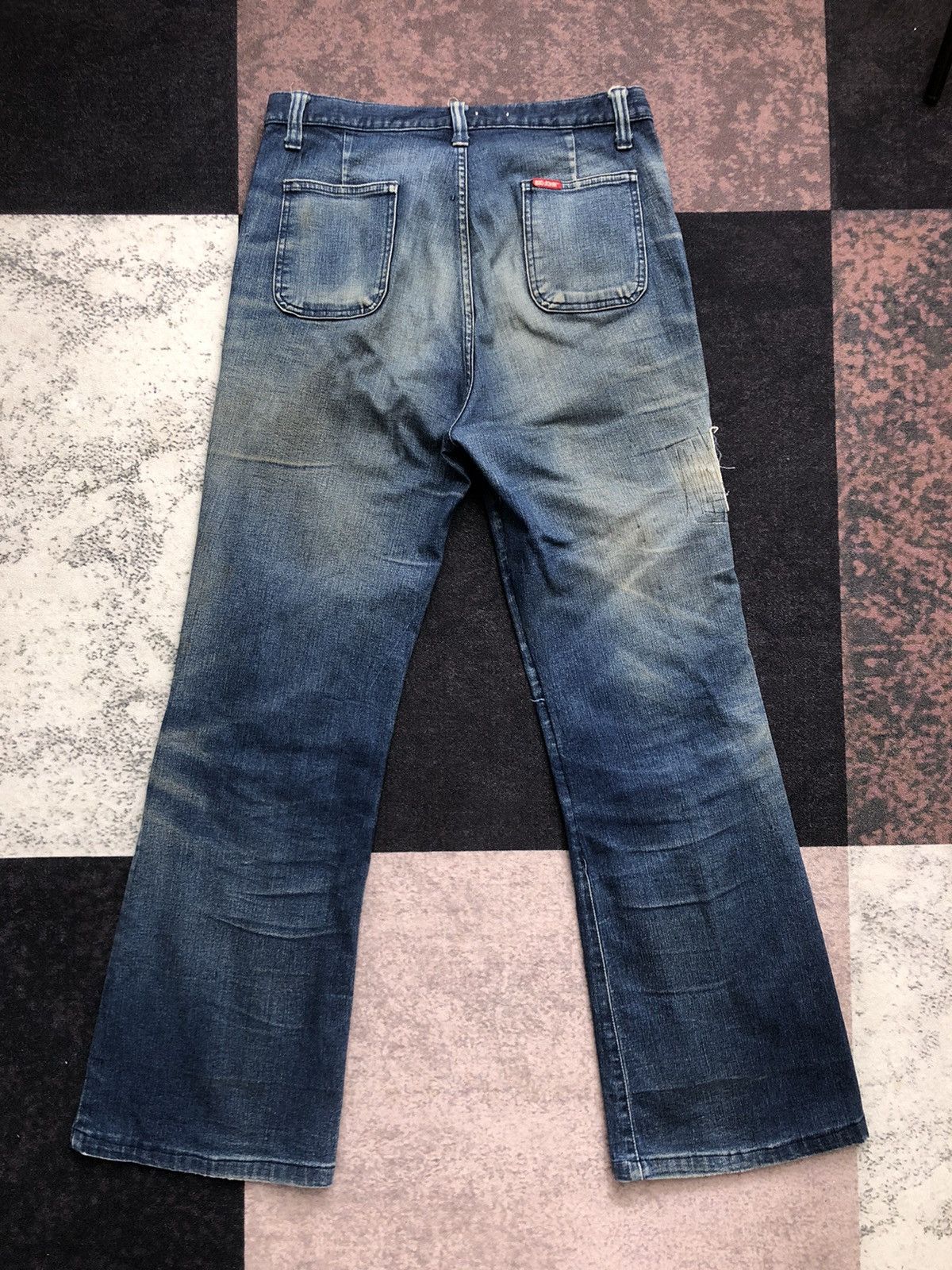 If Six Was Nine Vintage Japanese 80s Big John Bush Flared Jeans Size US 33 - 15 Thumbnail
