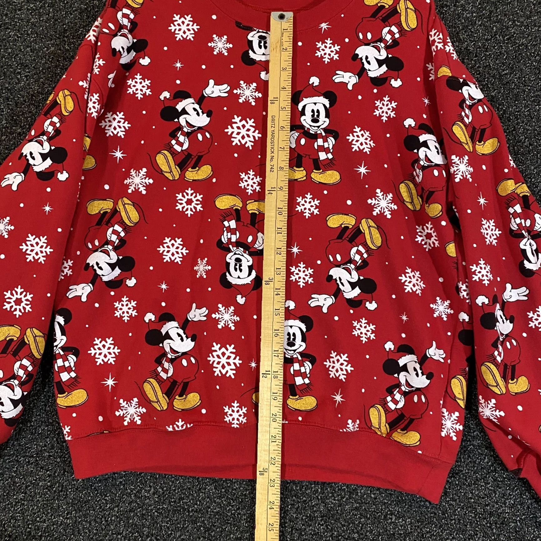 Disney VINTAGE Mickey Mouse Sweatshirt Womens L Red Christmas Disney Pullover Crewneck Sweater Womens Size L / US 10 / IT 46 - 5 Thumbnail