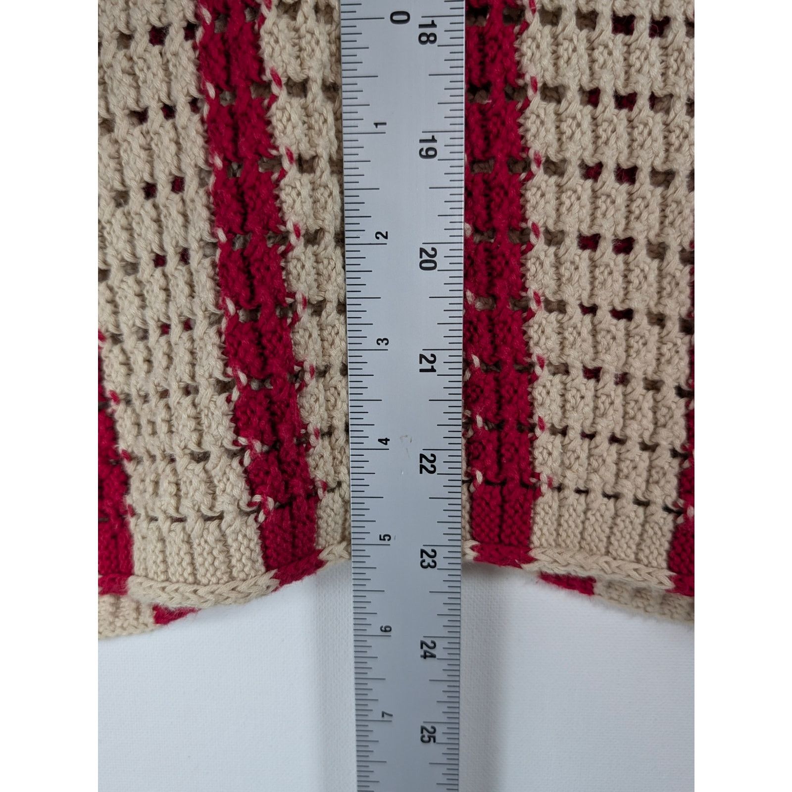 Unknown London Callahan Knitwear Striped Cardigan Red Cream Size Small USED Size S / US 4 / IT 40 - 6 Thumbnail