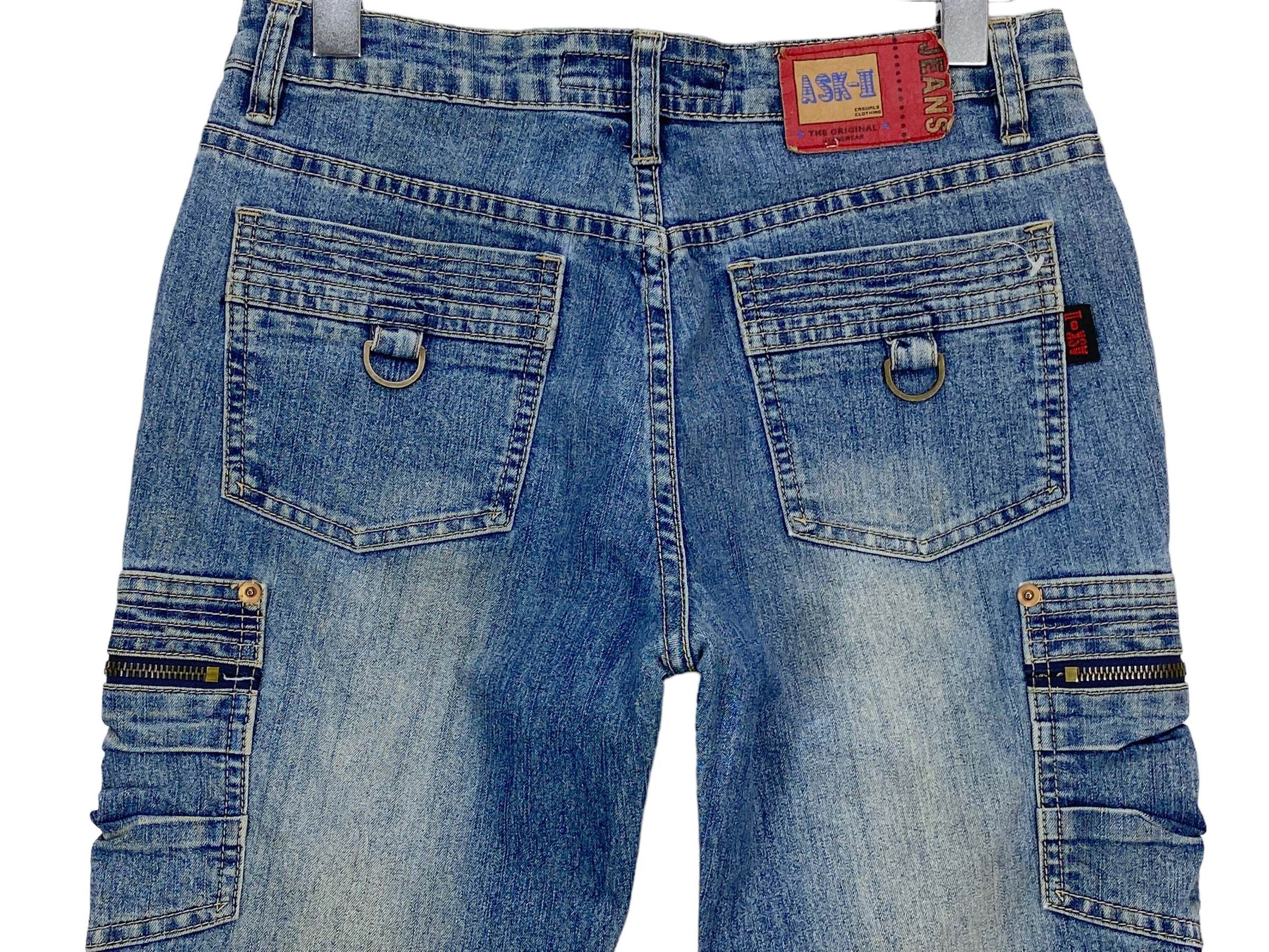 Japanese Brand ASK II Hip Hop Skateboard Jeans Cargo Baggy Jeans Size US 28 / EU 44 - 6 Thumbnail