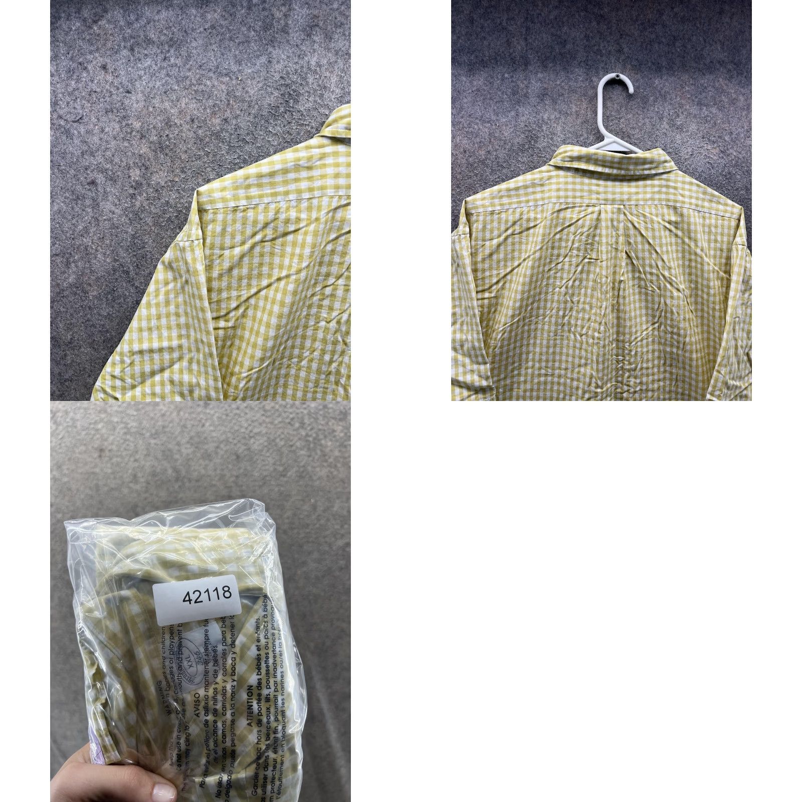 Brooks Brothers Brooks Brothers Shirt Mens 2XL Yellow Check Short Sleeve Button Front Slim Fit Size US XXL / EU 58 / 5 - 8 Thumbnail