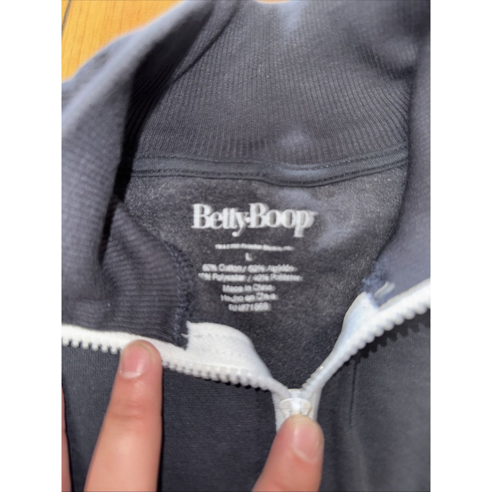 Vintage Betty Boop Quarter Zip Sweater Blue Large 20x24 Size US L / EU 52-54 / 3 - 3 Thumbnail