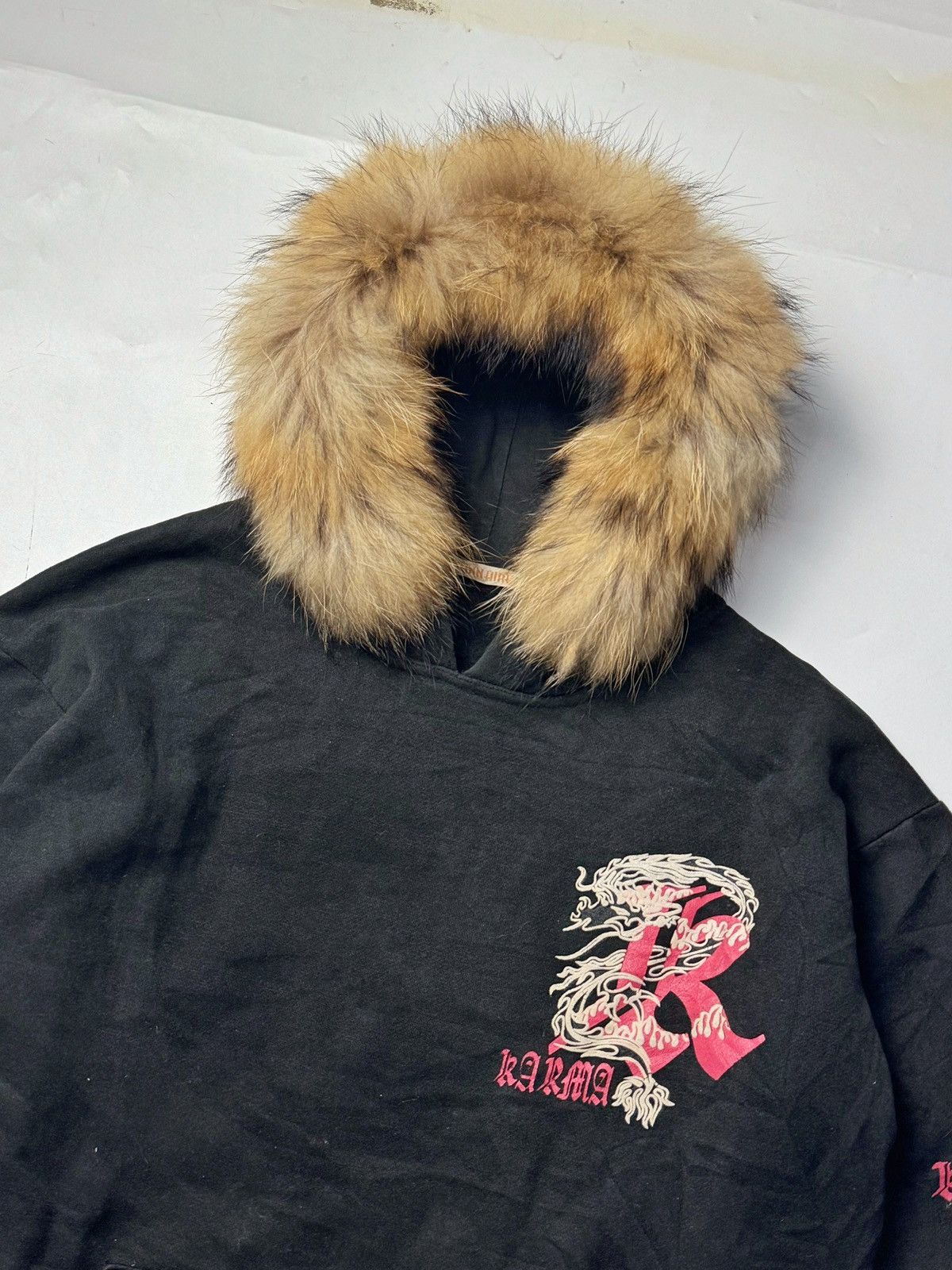 If Six Was Nine × Japanese Brand × Le Grande Bleu (L.G.B.) FUR HOODIE KARMA TRIBAL DRAGON Size US M / EU 48-50 / 2 - 6 Thumbnail